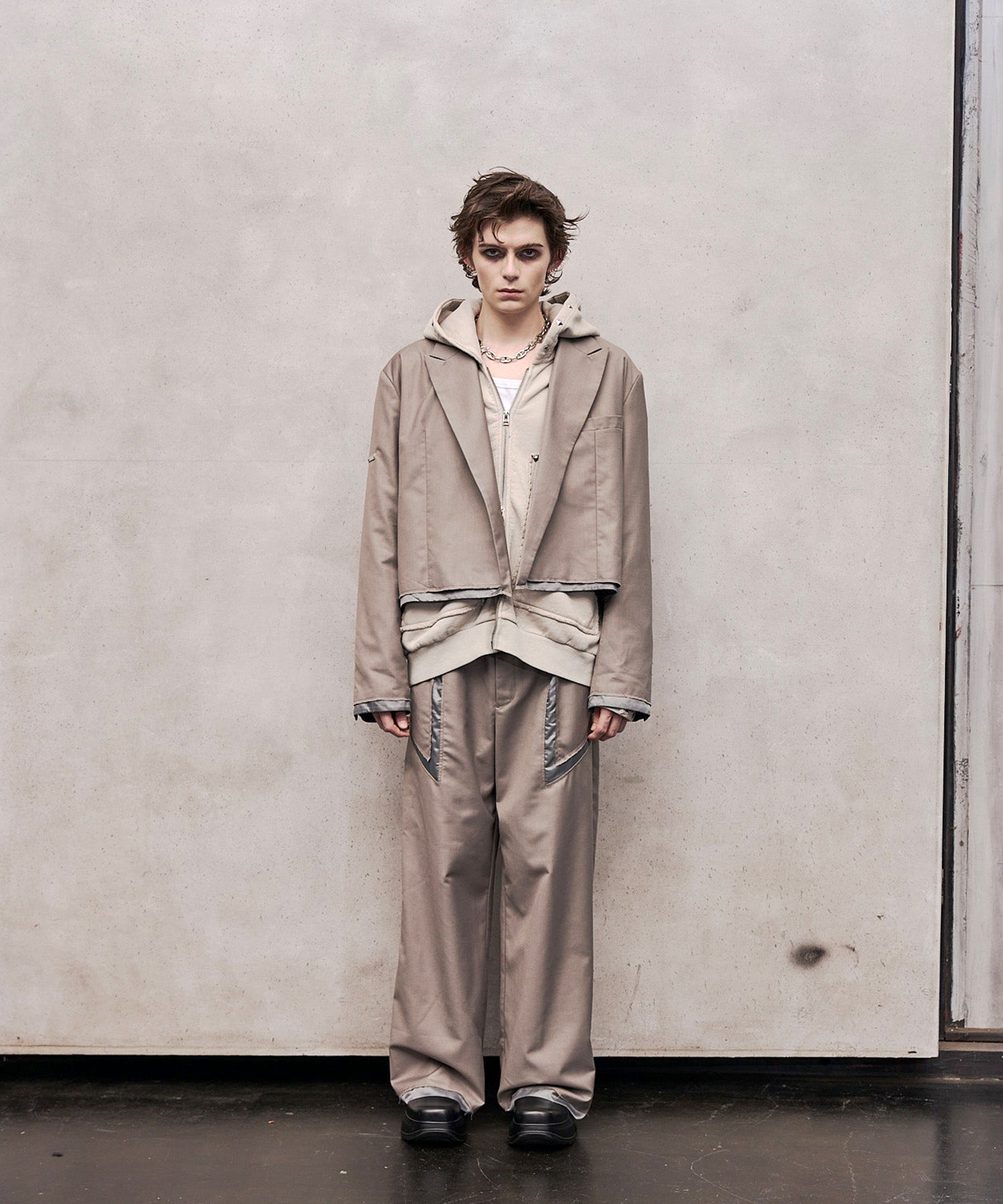 短款无排扣短款夹克(灰色)