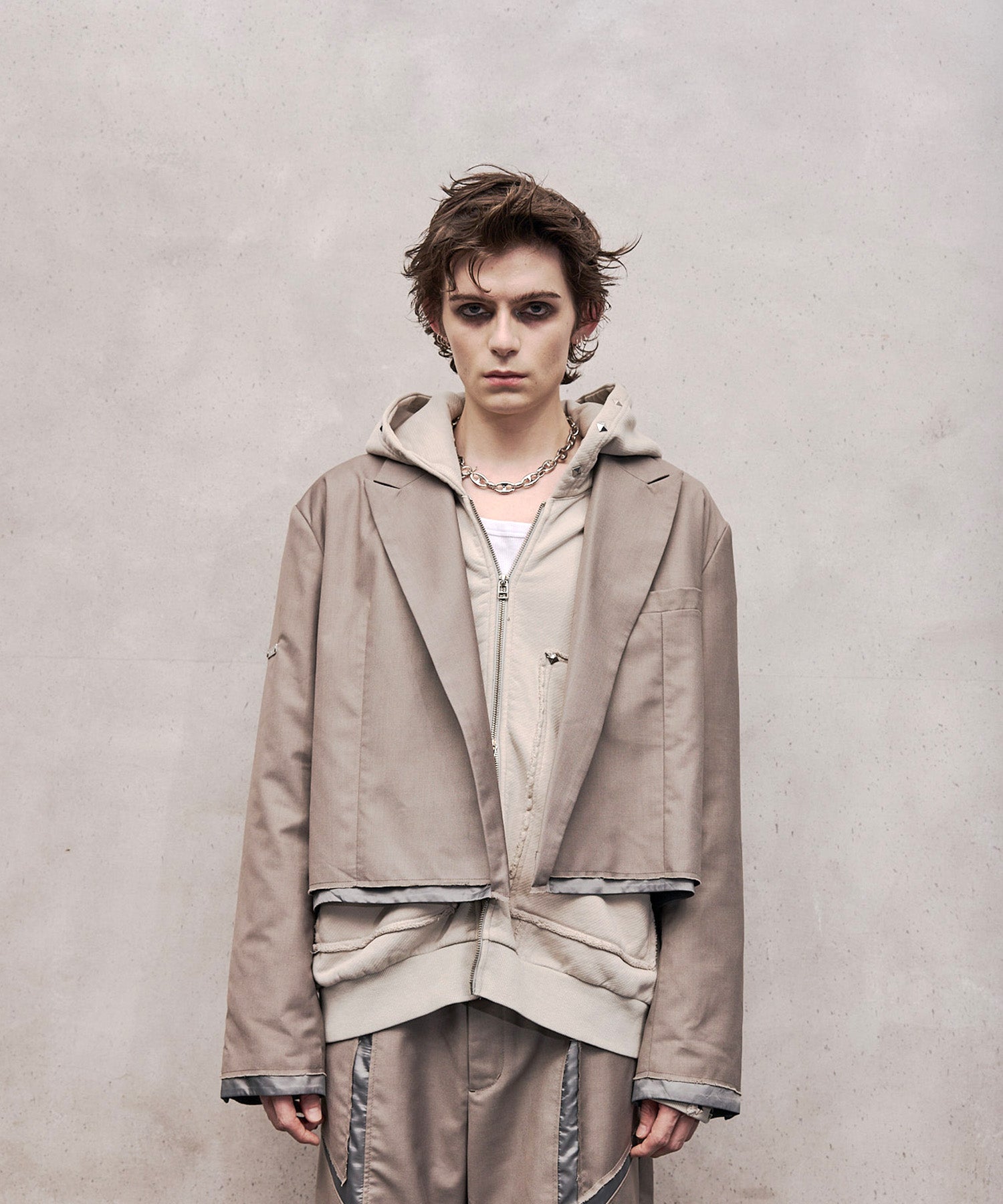 短款无排扣短款夹克(灰色)