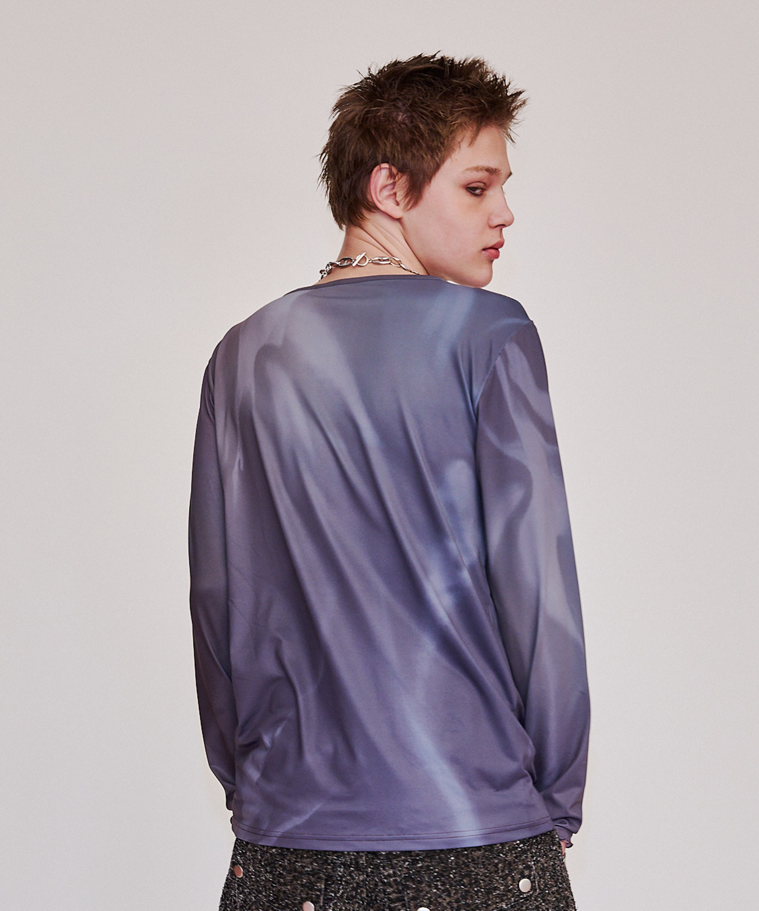 渐变 Bleach Melt Logo 长袖 T 恤 (蓝色)