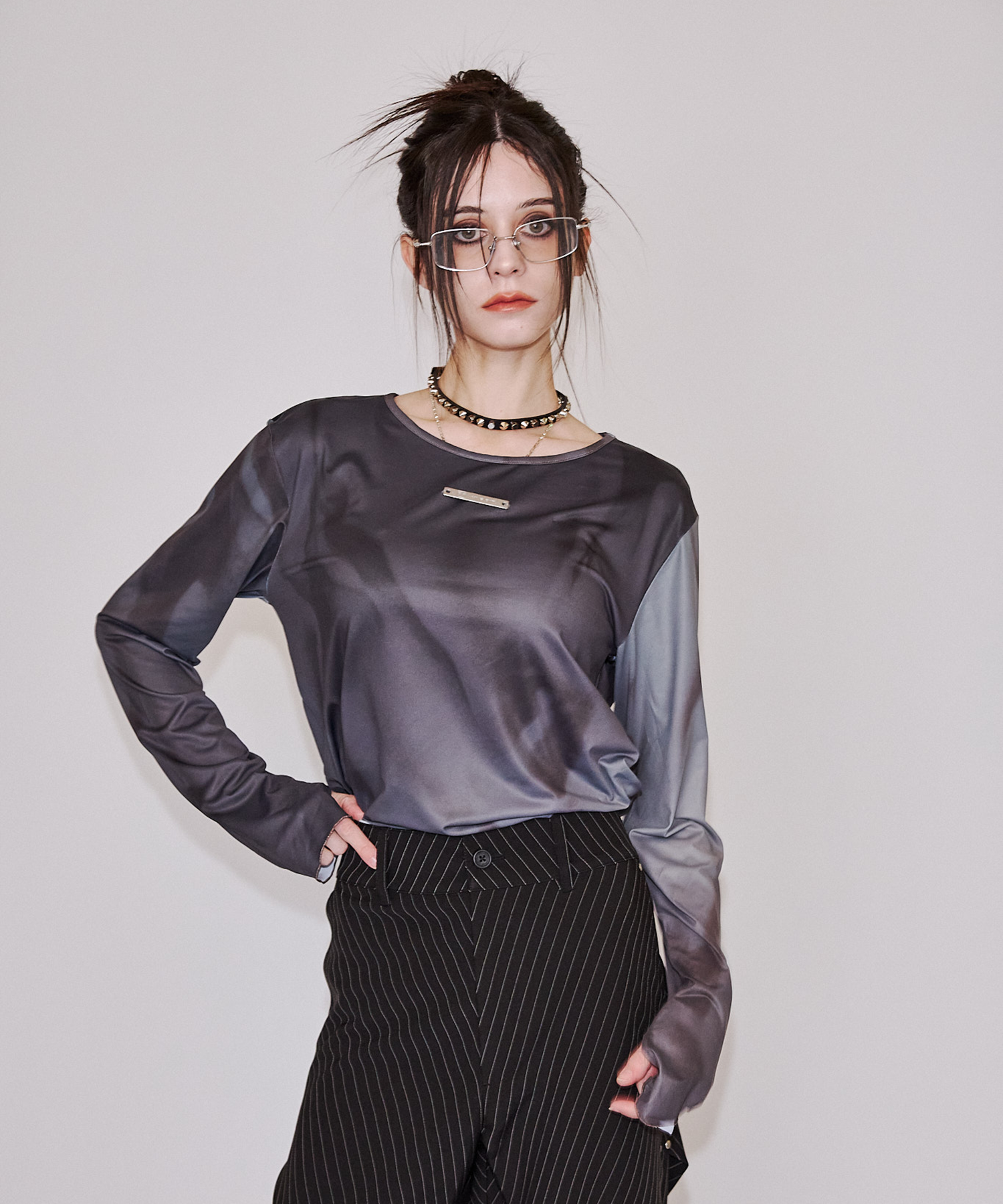 渐变 Bleach Melt Logo 长袖 T 恤 (蓝色)