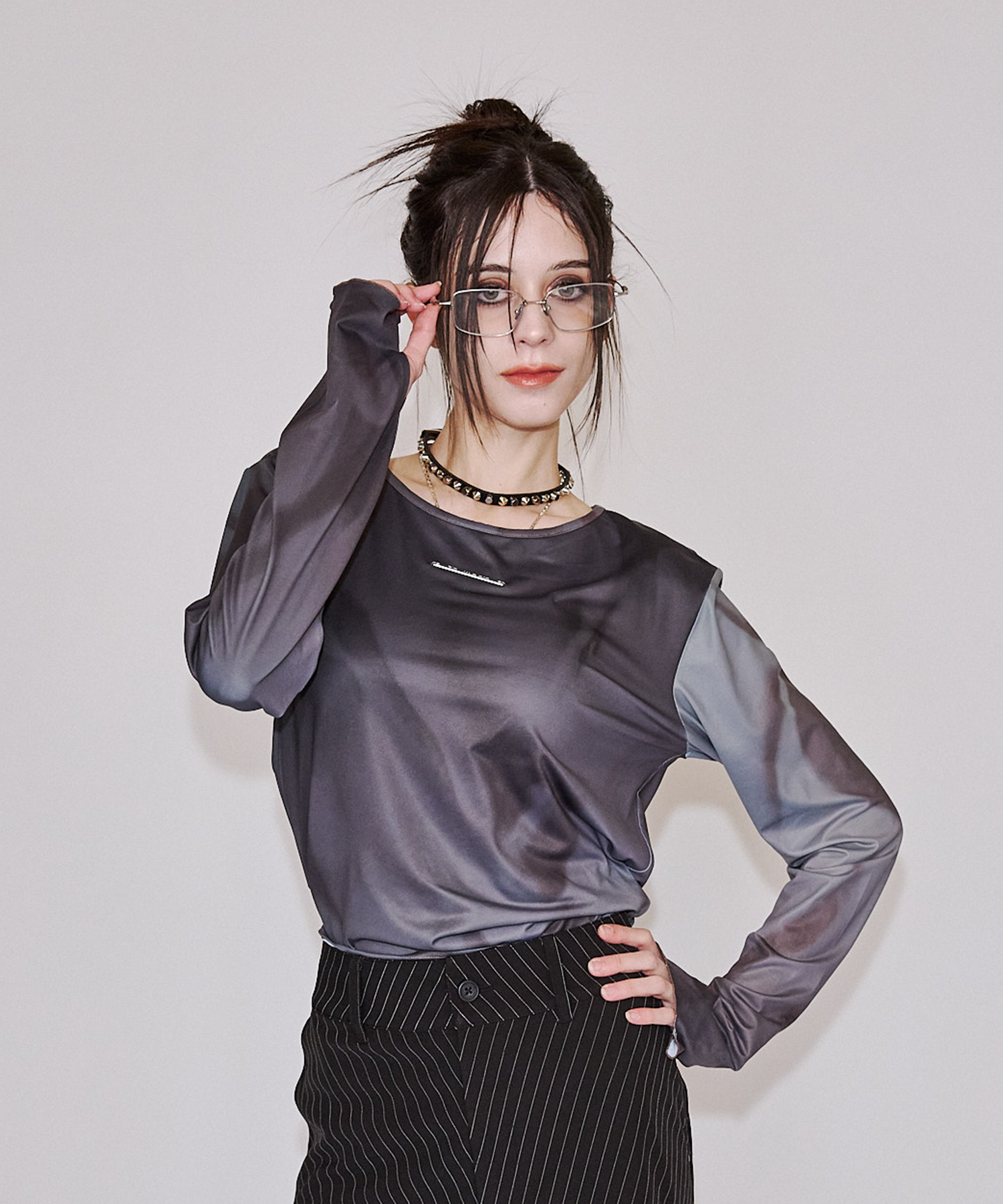 渐变 Bleach Melt Logo 长袖 T 恤 (蓝色)