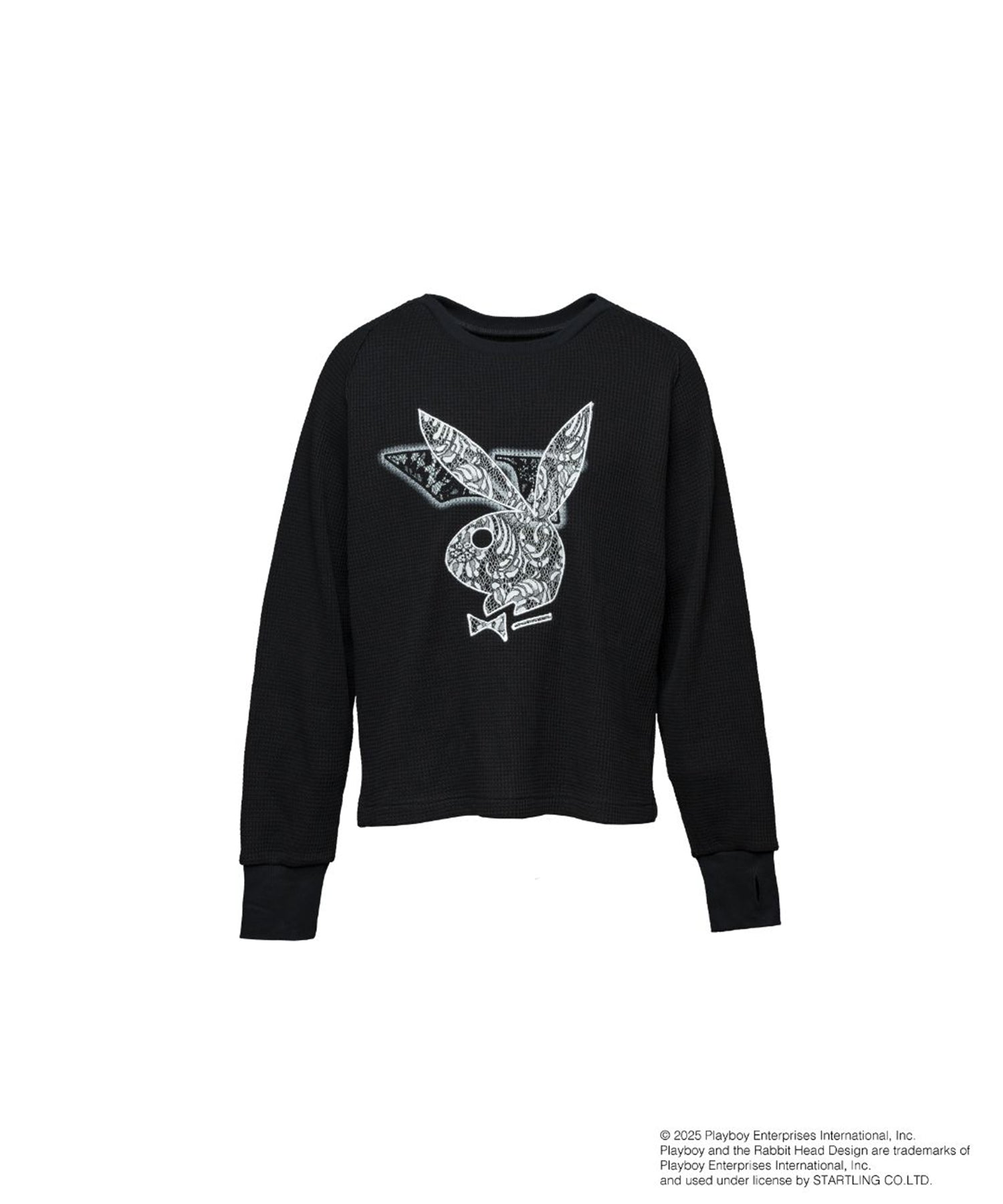 PLAYBOY L/S Crew Neck Tee(BLACK)