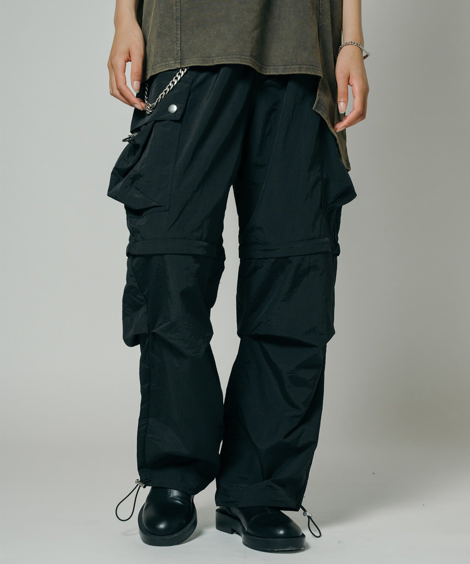 2-way six pocket cargo pants (Black)