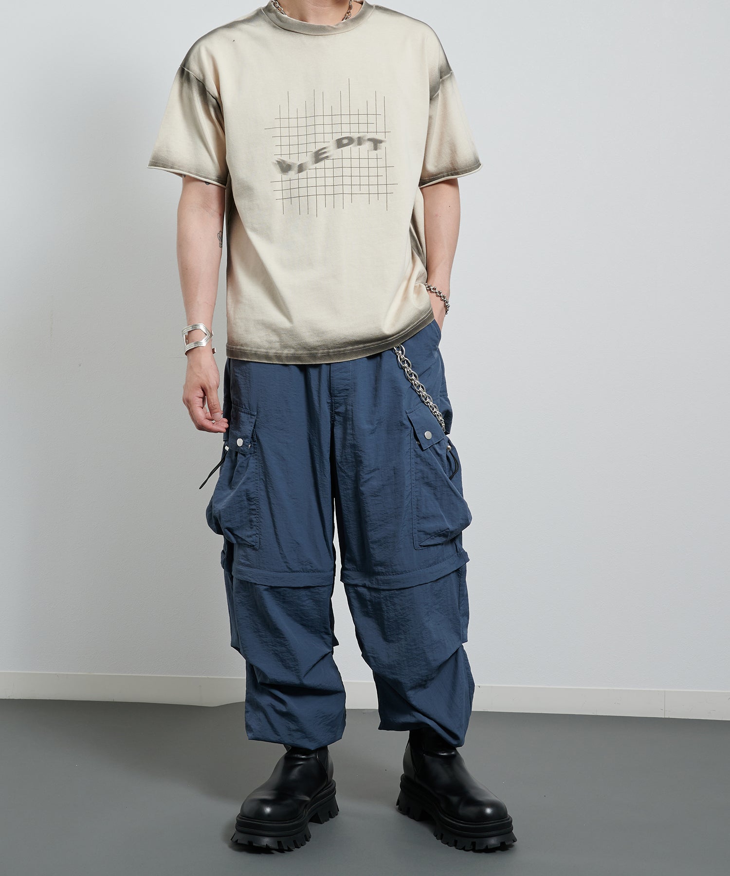 2-way six pocket cargo pants (Blue)