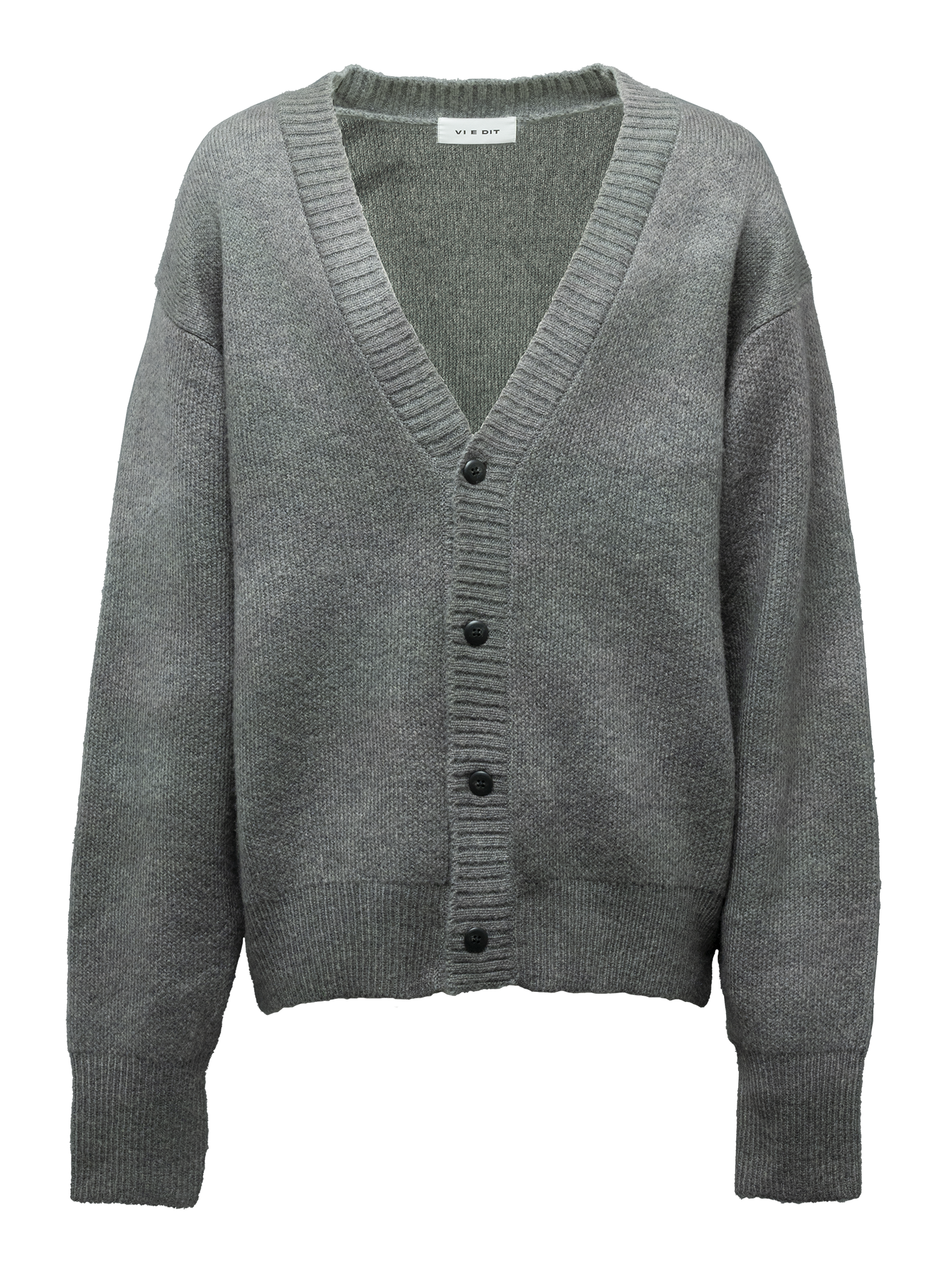 Wool gradient print cardigan(Black)