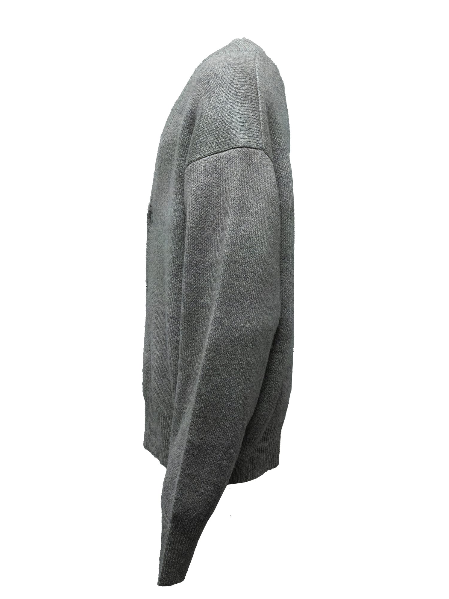 Wool gradient print cardigan(Black)