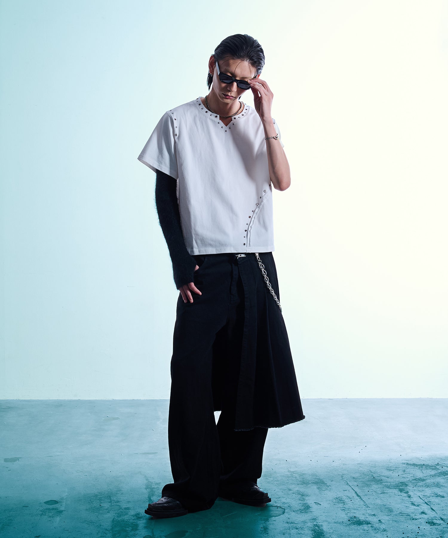 渐变 Bleach Melt Logo 长袖 T 恤 (蓝色)