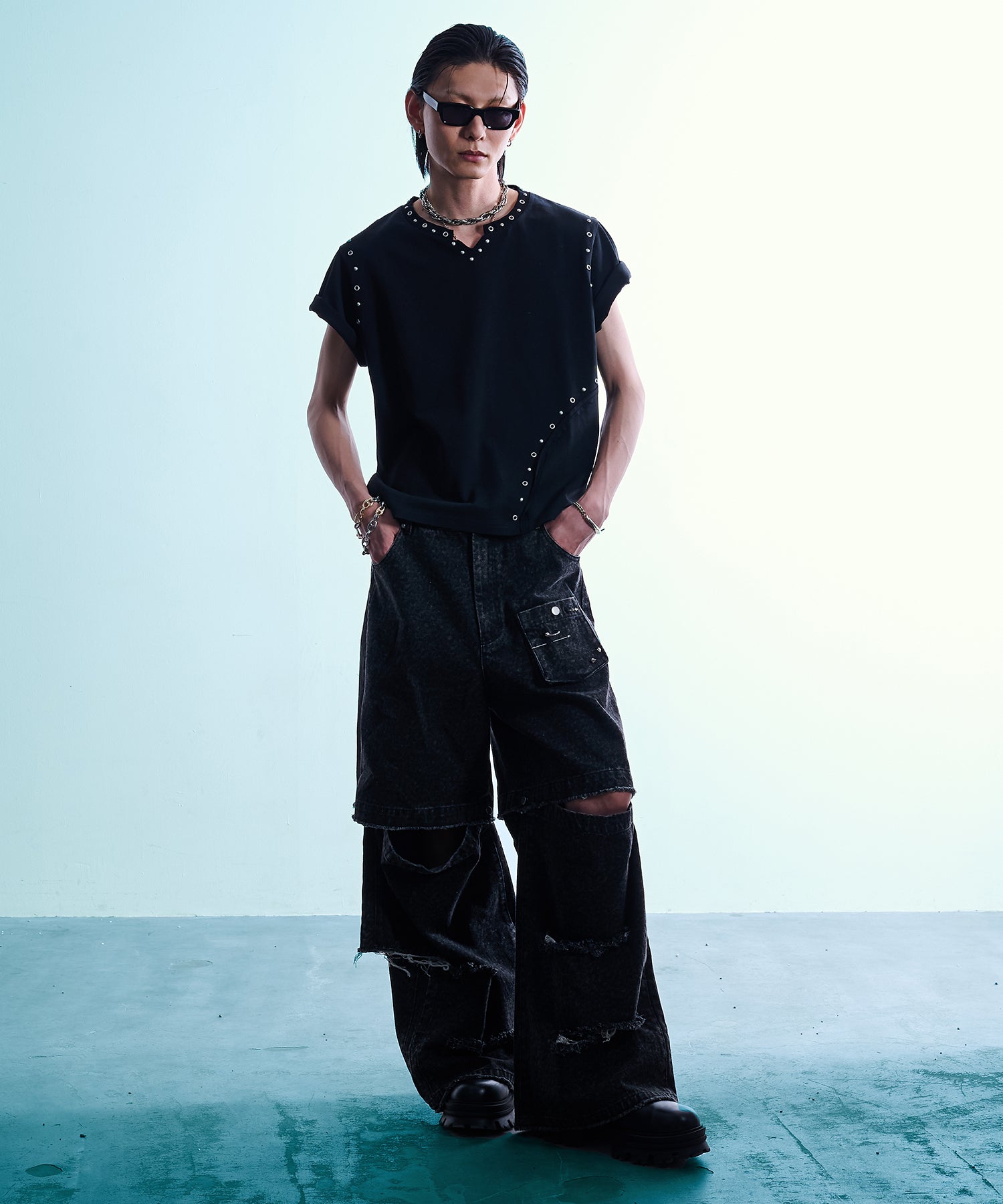 渐变 Bleach Melt Logo 长袖 T 恤 (蓝色)