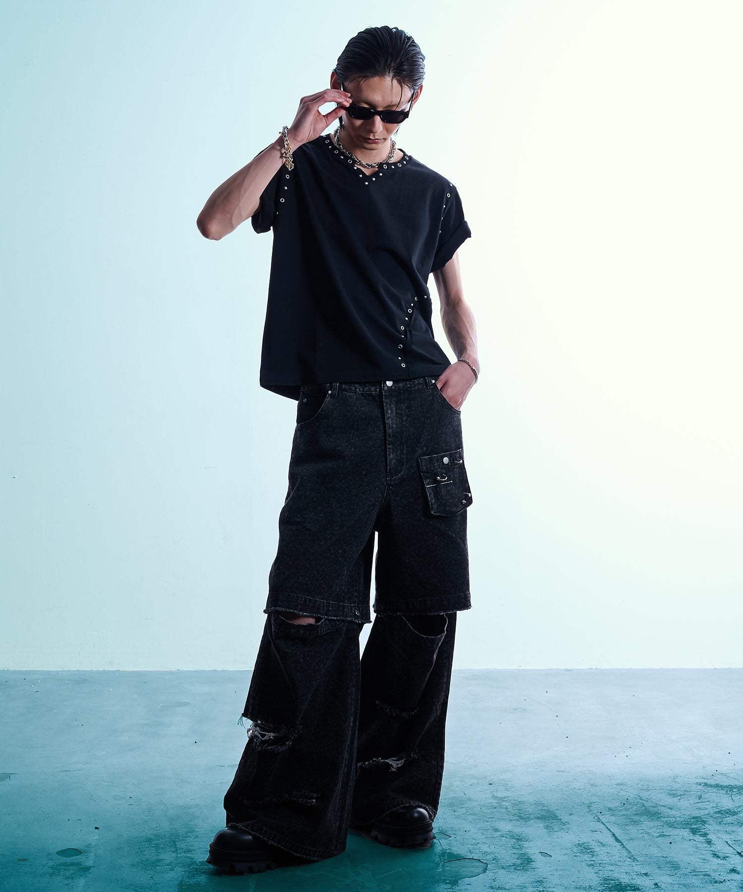 渐变 Bleach Melt Logo 长袖 T 恤 (蓝色)