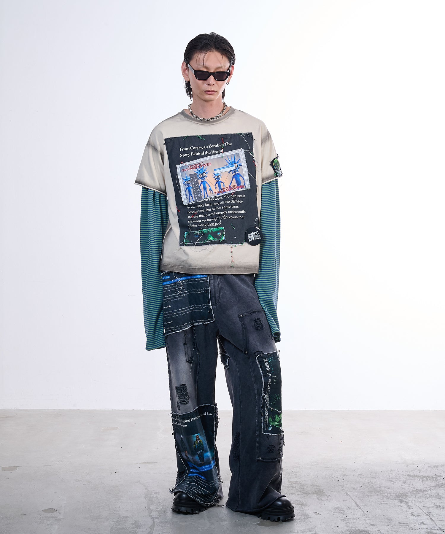 渐变 Bleach Melt Logo 长袖 T 恤 (蓝色)