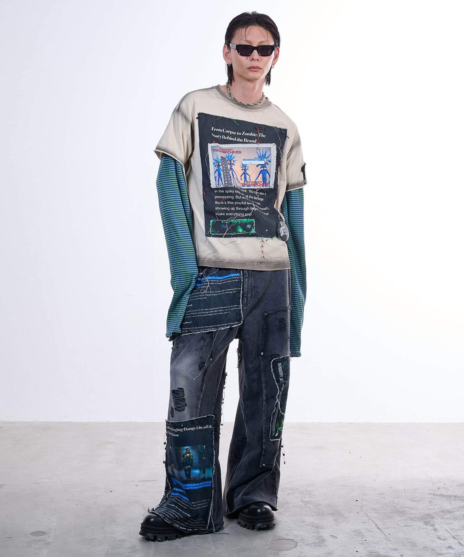 渐变 Bleach Melt Logo 长袖 T 恤 (蓝色)