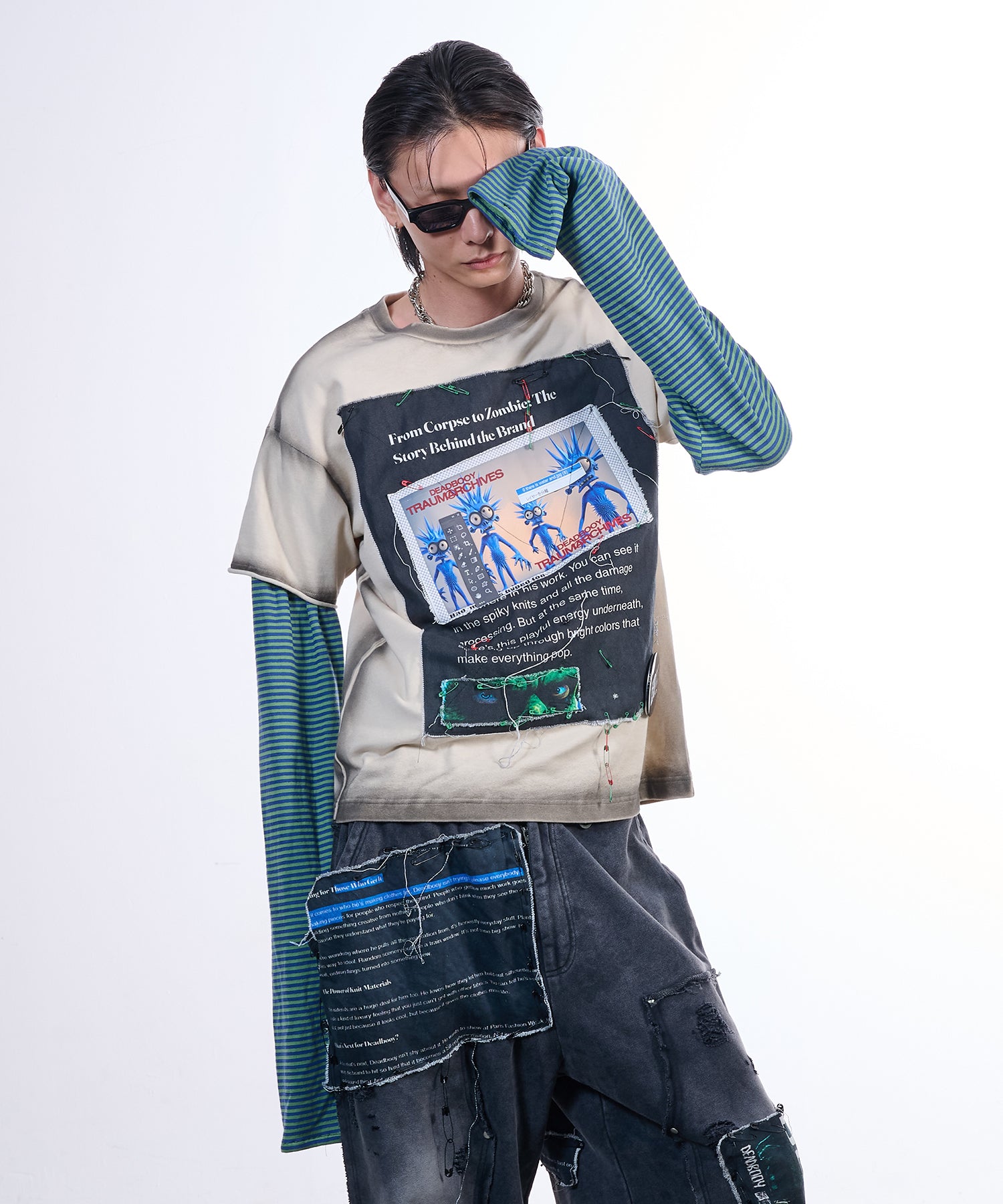 渐变 Bleach Melt Logo 长袖 T 恤 (蓝色)