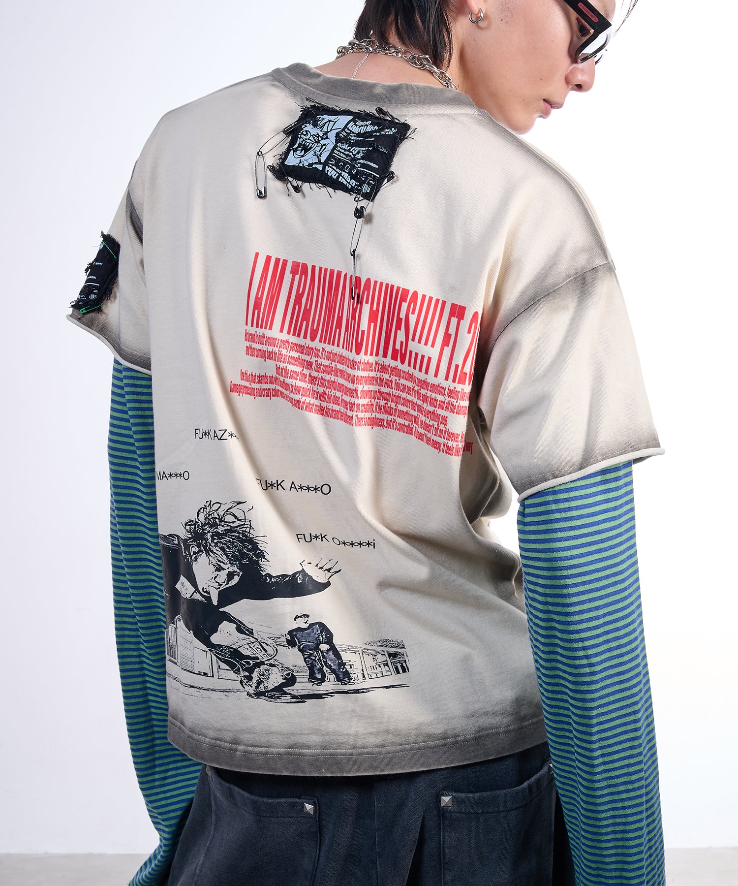 渐变 Bleach Melt Logo 长袖 T 恤 (蓝色)