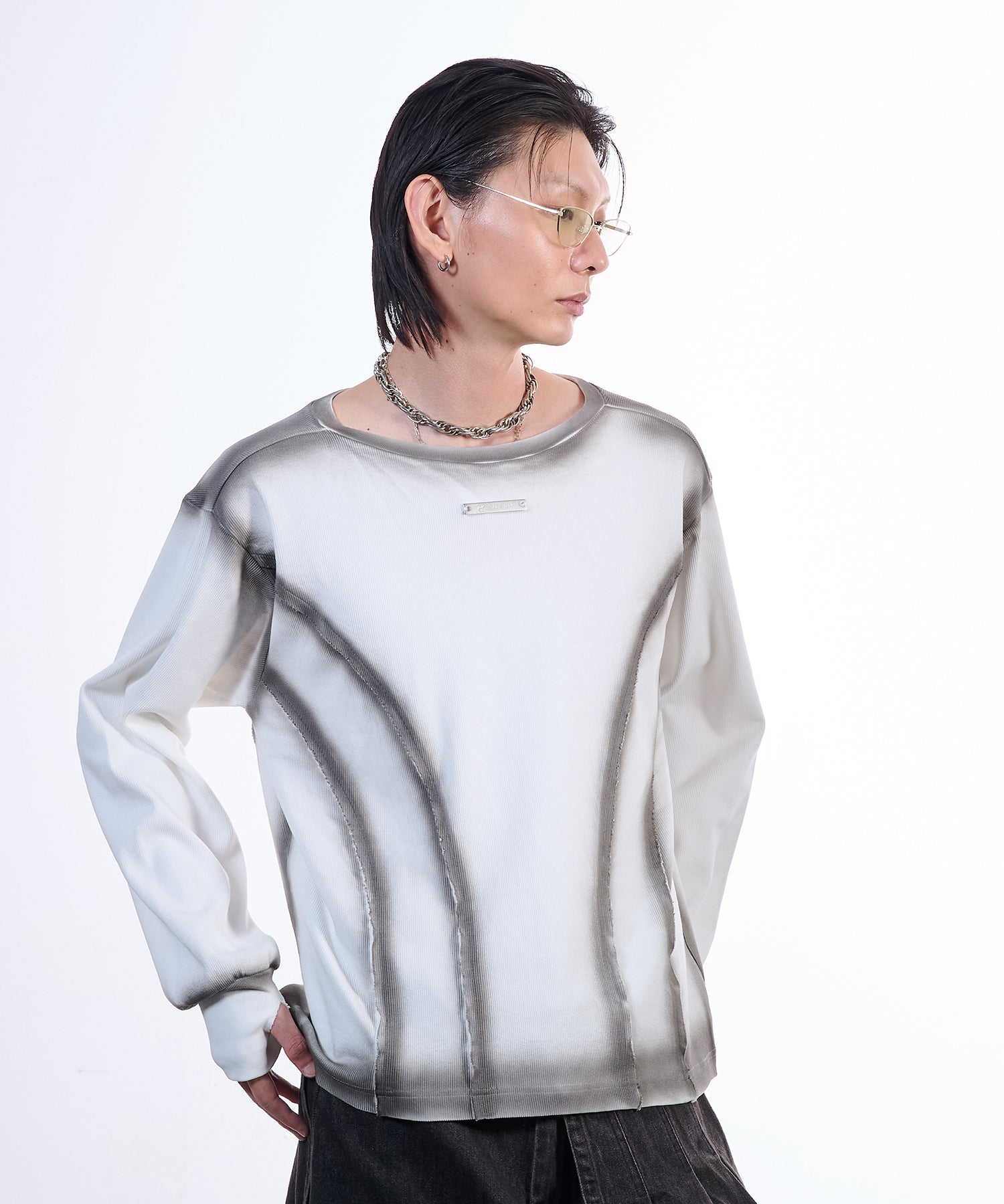 Urban Grunge Long Sleeve T-Shirts(White)