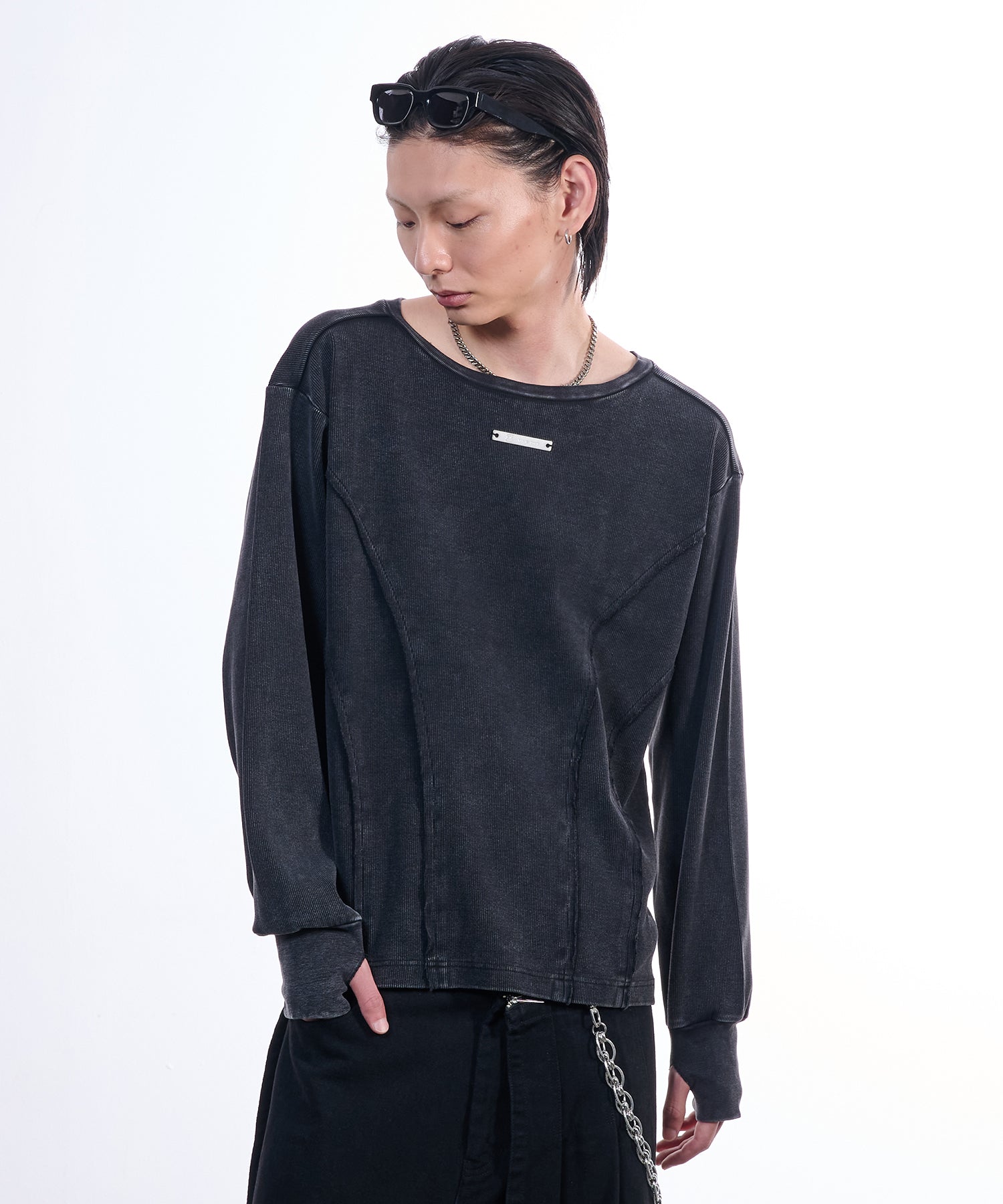 Urban Grunge Long Sleeve T-Shirts(Black)