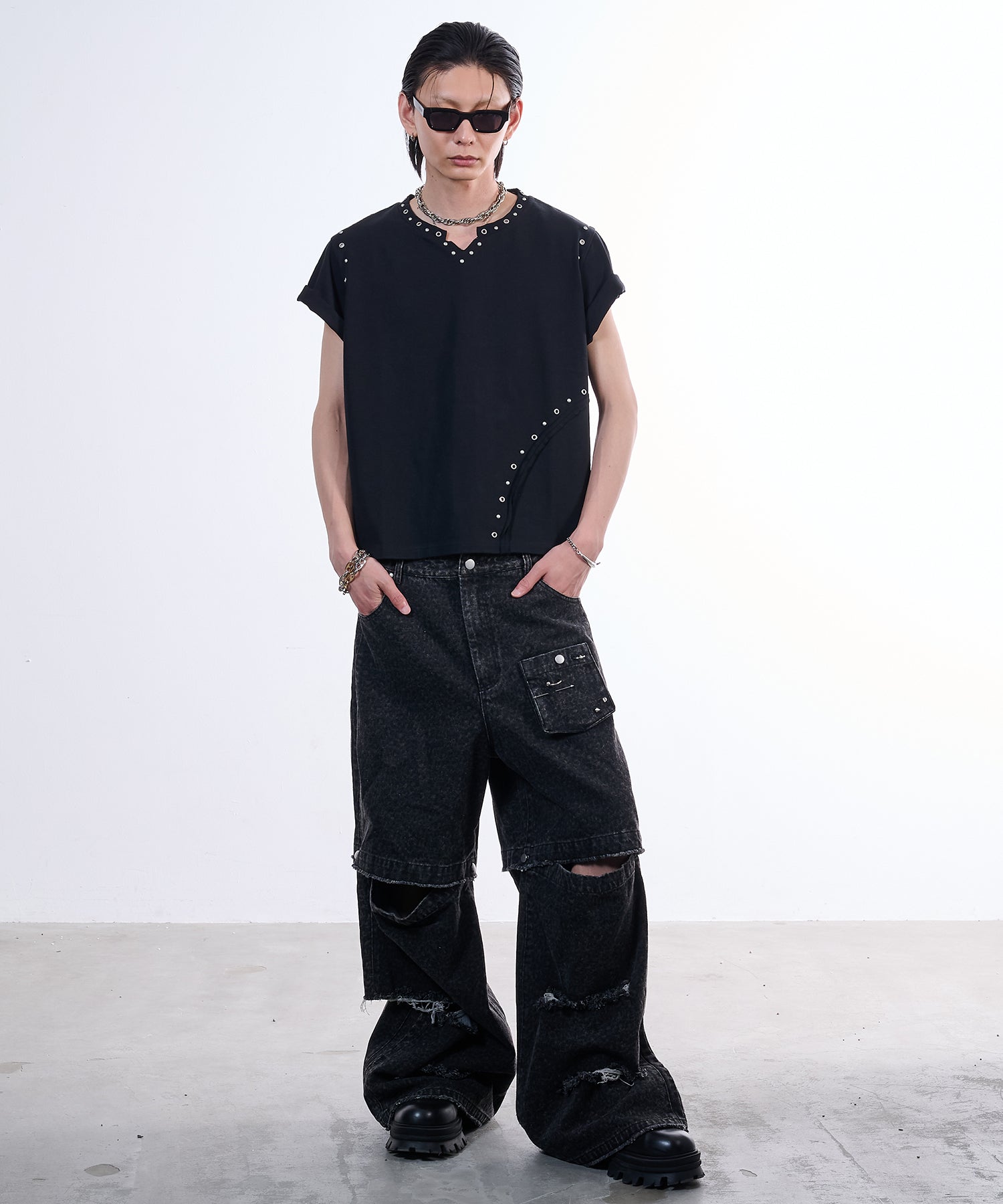 Urban Grunge 2way Leopard Denim (Brown)