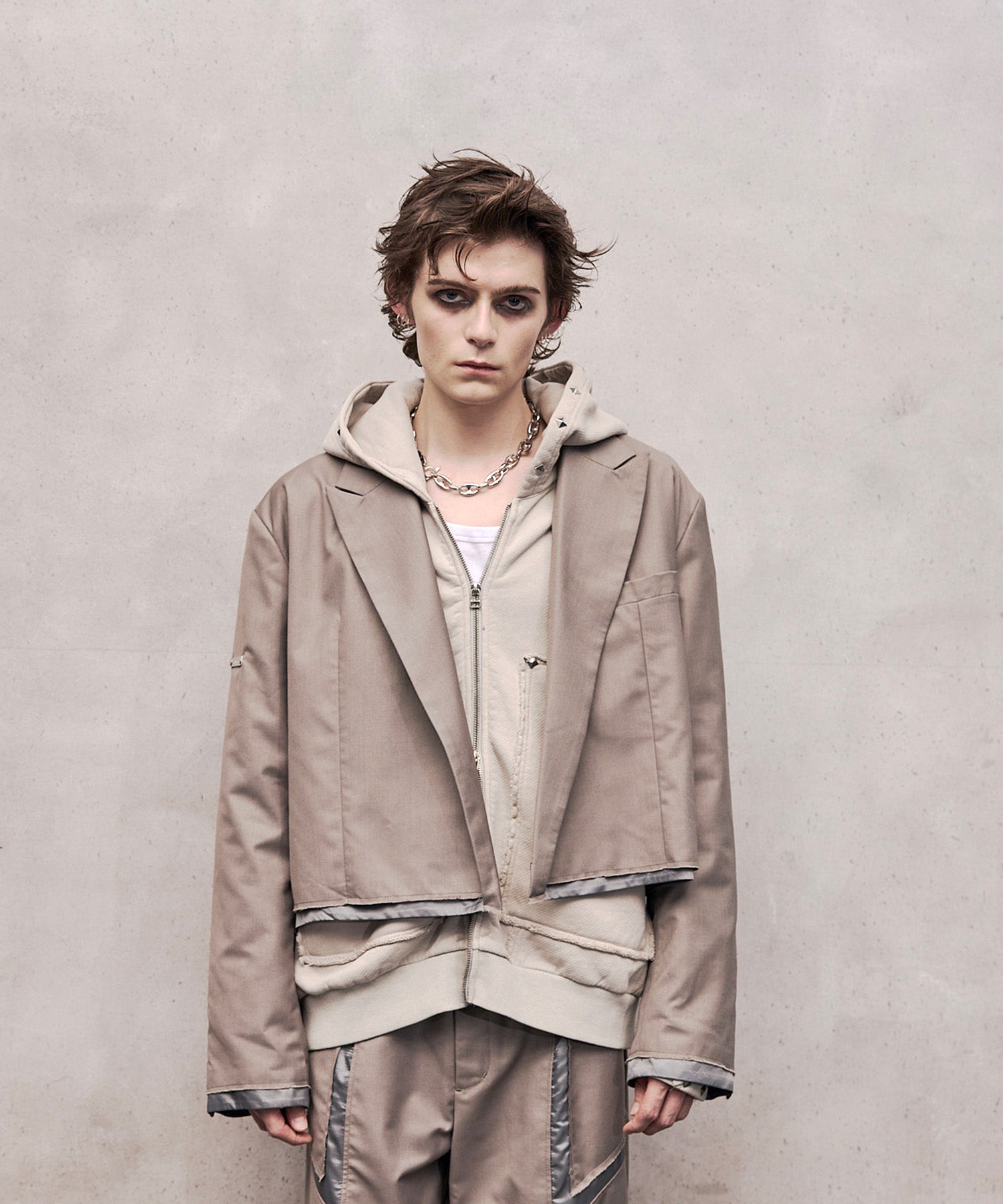 短款无排扣短款夹克(灰色)