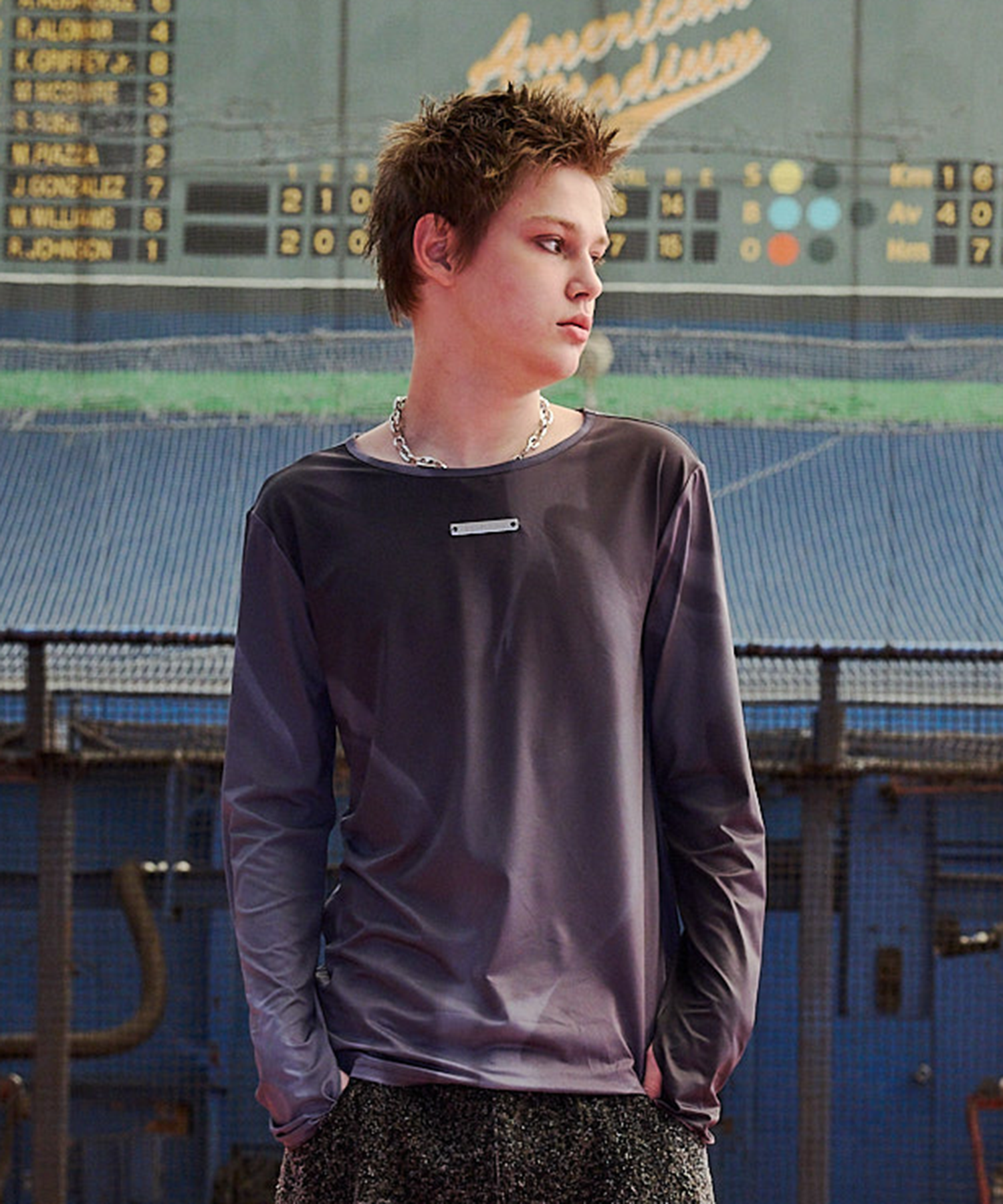 渐变 Bleach Melt Logo 长袖 T 恤 (蓝色)