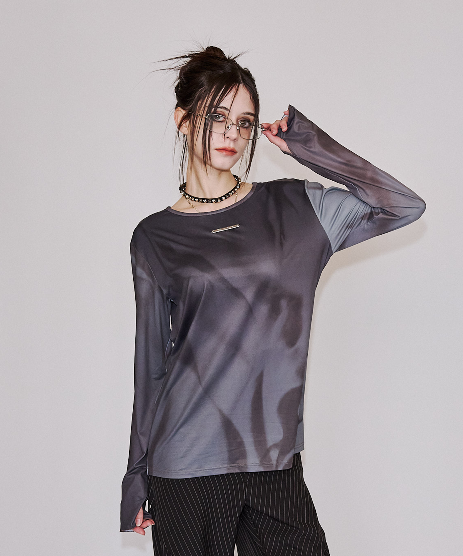 渐变 Bleach Melt Logo 长袖 T 恤 (蓝色)