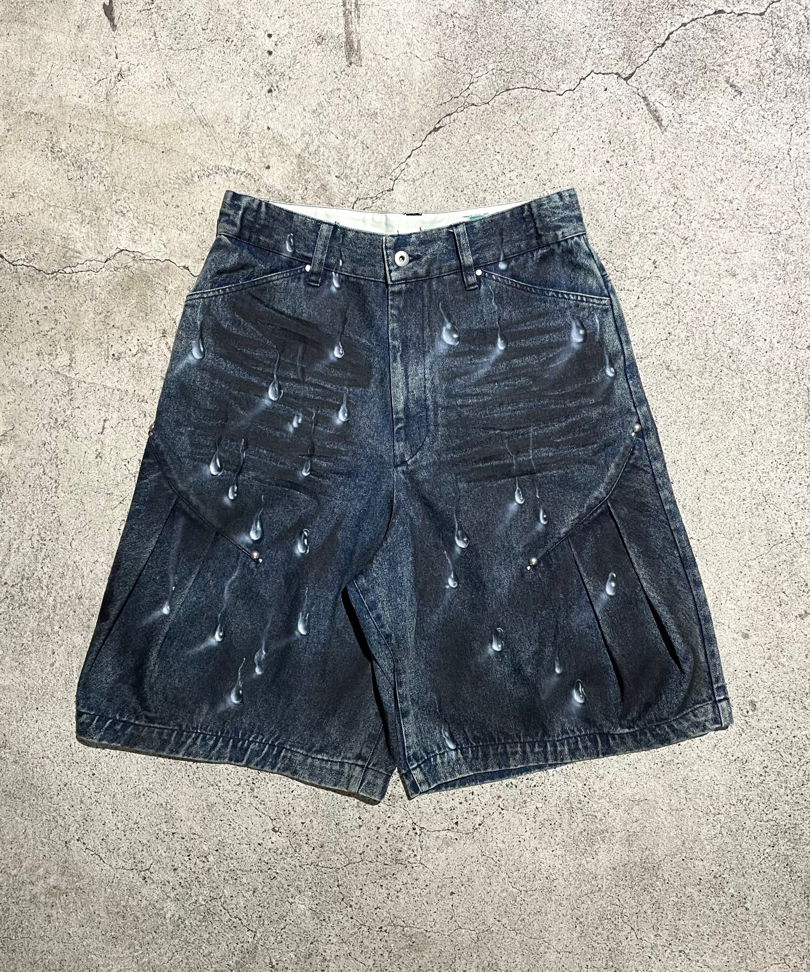 〈VI E DIT × Kenshiro〉Crushed Bleach Denim Pants