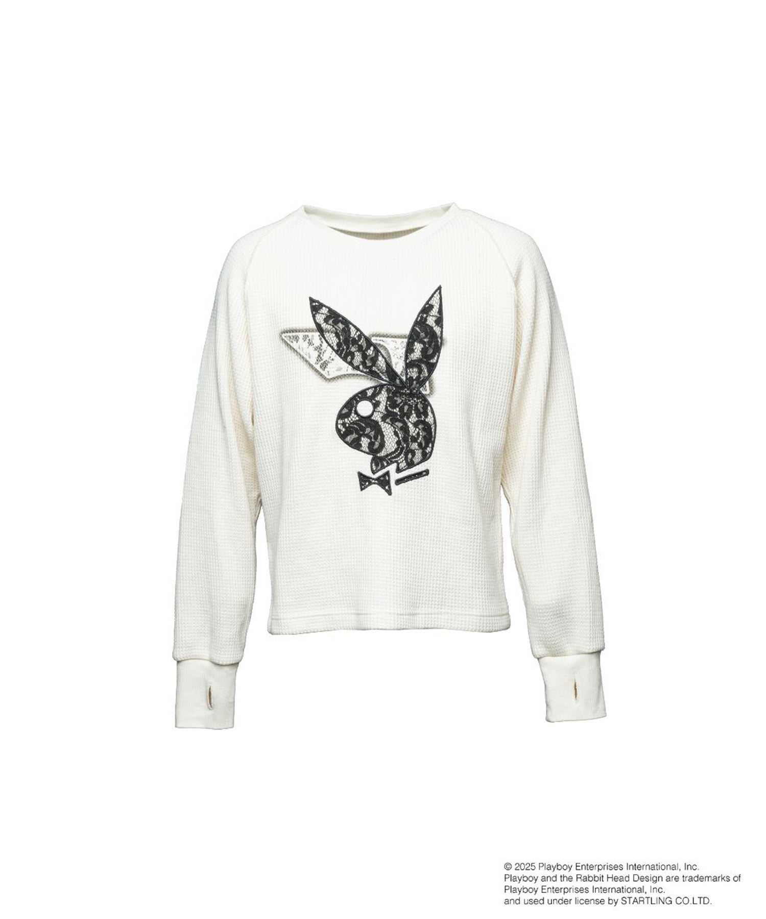 PLAYBOY L/S Crew Neck Tee (White)