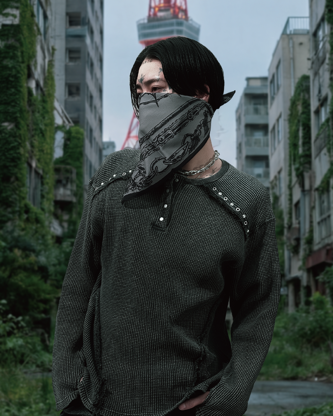 Thermal Multi-Stud Henry Neck(Black)