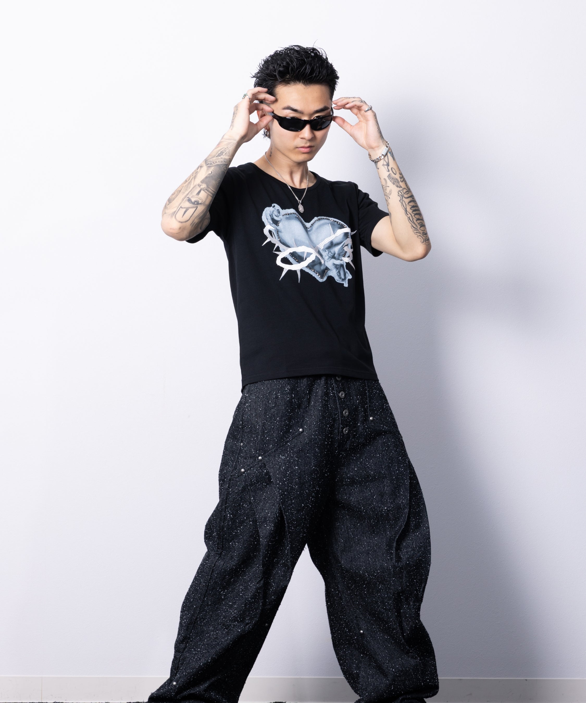 × Kenshiro Pierced Heart Stone Tee (Black)