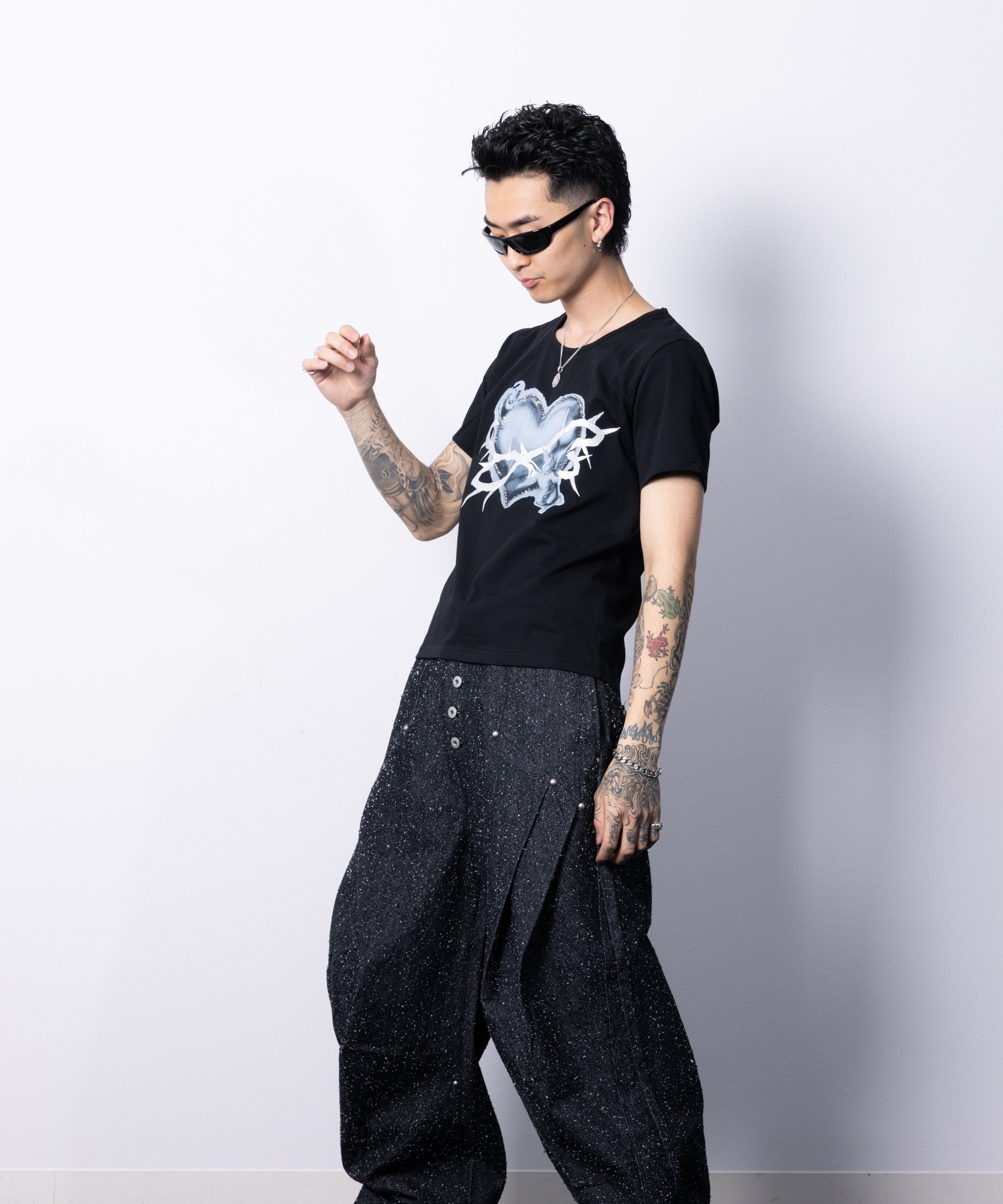 × Kenshiro Pierced Heart Stone Tee (Black)