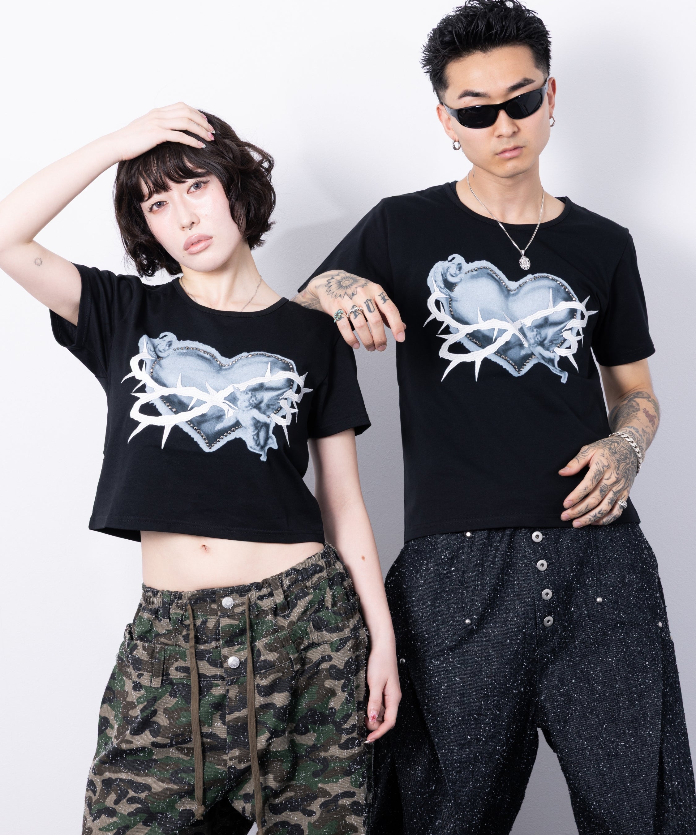× Kenshiro Pierced Heart Stone Tee (Black)