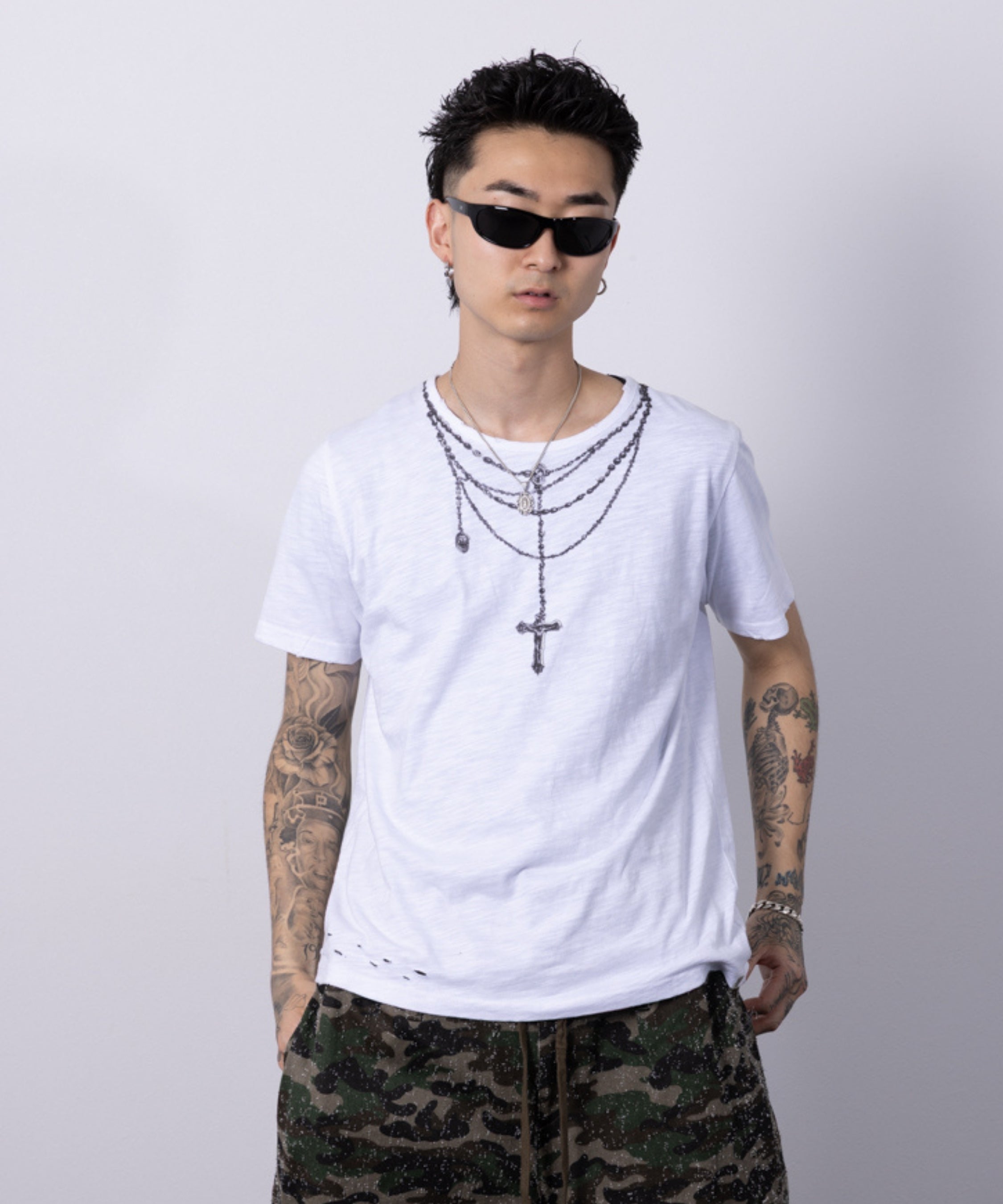Ruin Texture Graphic Tee (White)