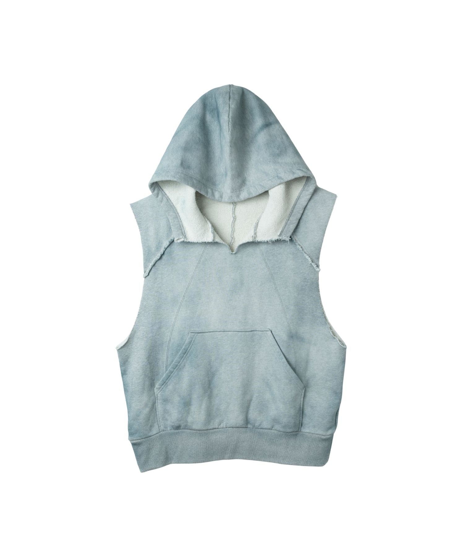 Washed Heavy Weight Vest Hoodie (Light Gray) 