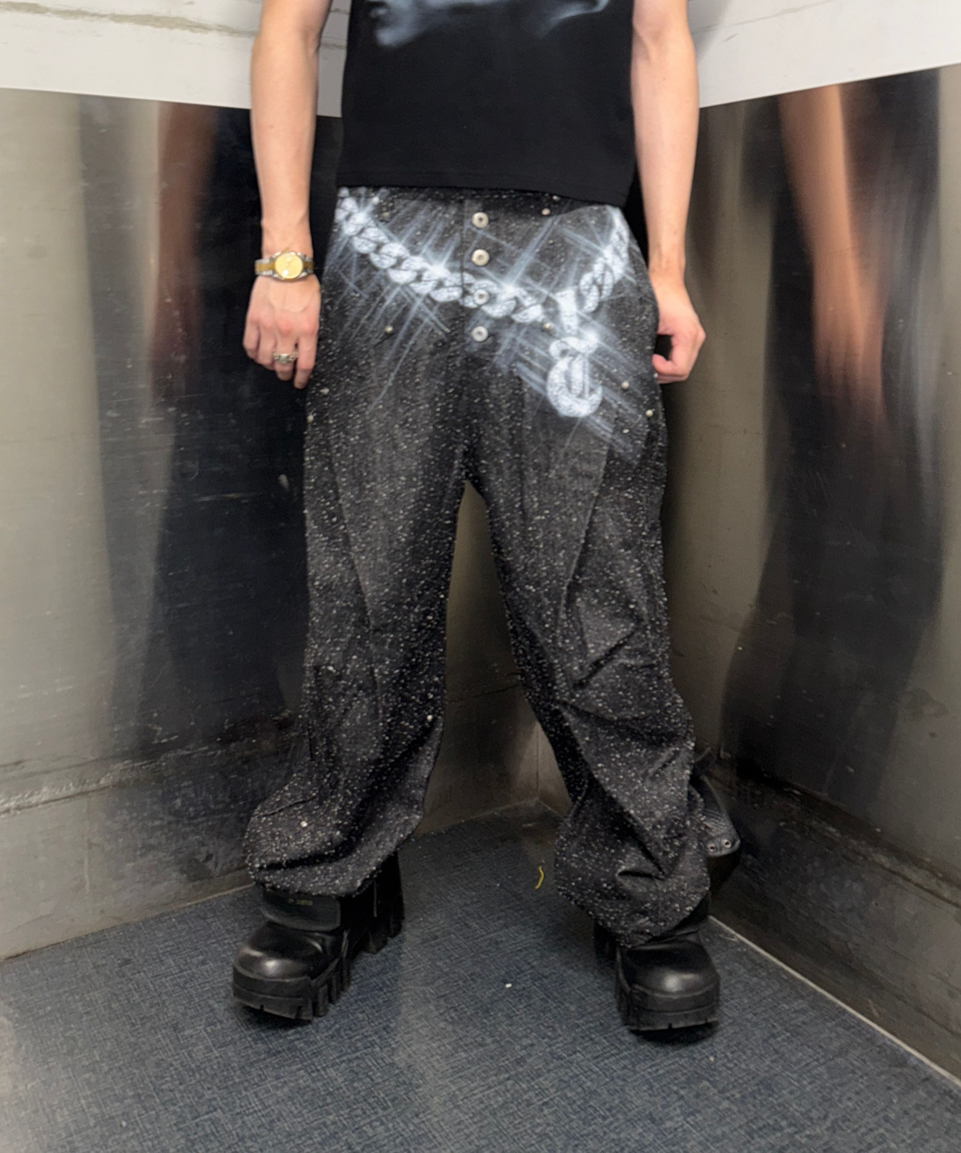 〈VI E DIT × Kenshiro〉Drift Wave Wide Pants