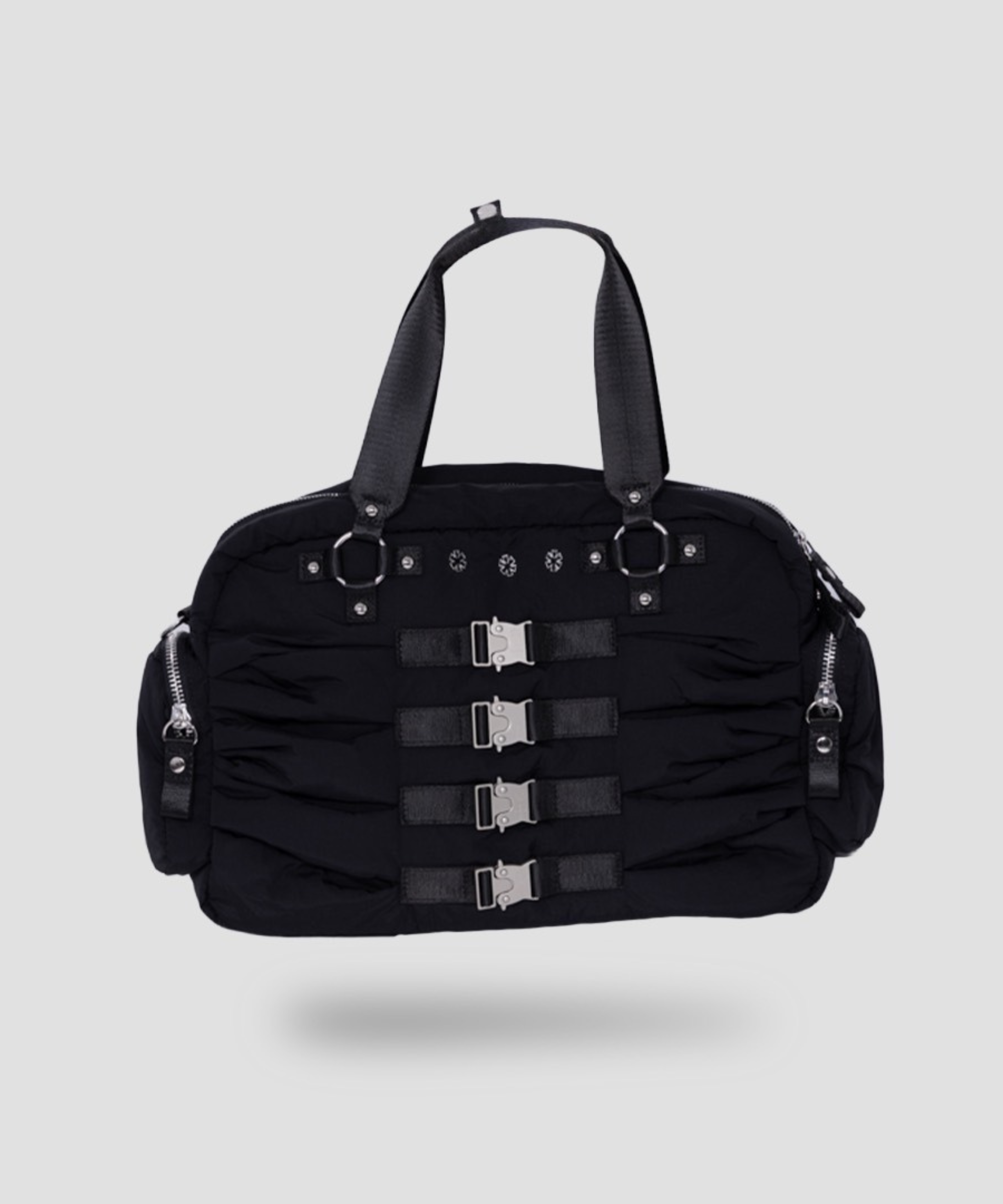 Multi Buckle Padded Boston Bag