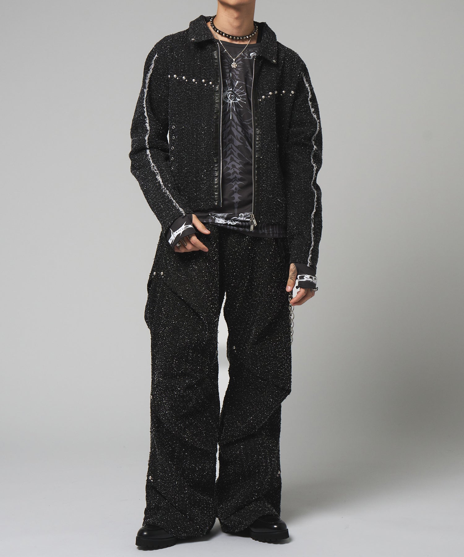 Ex. Needle Stud Random Tack Pants