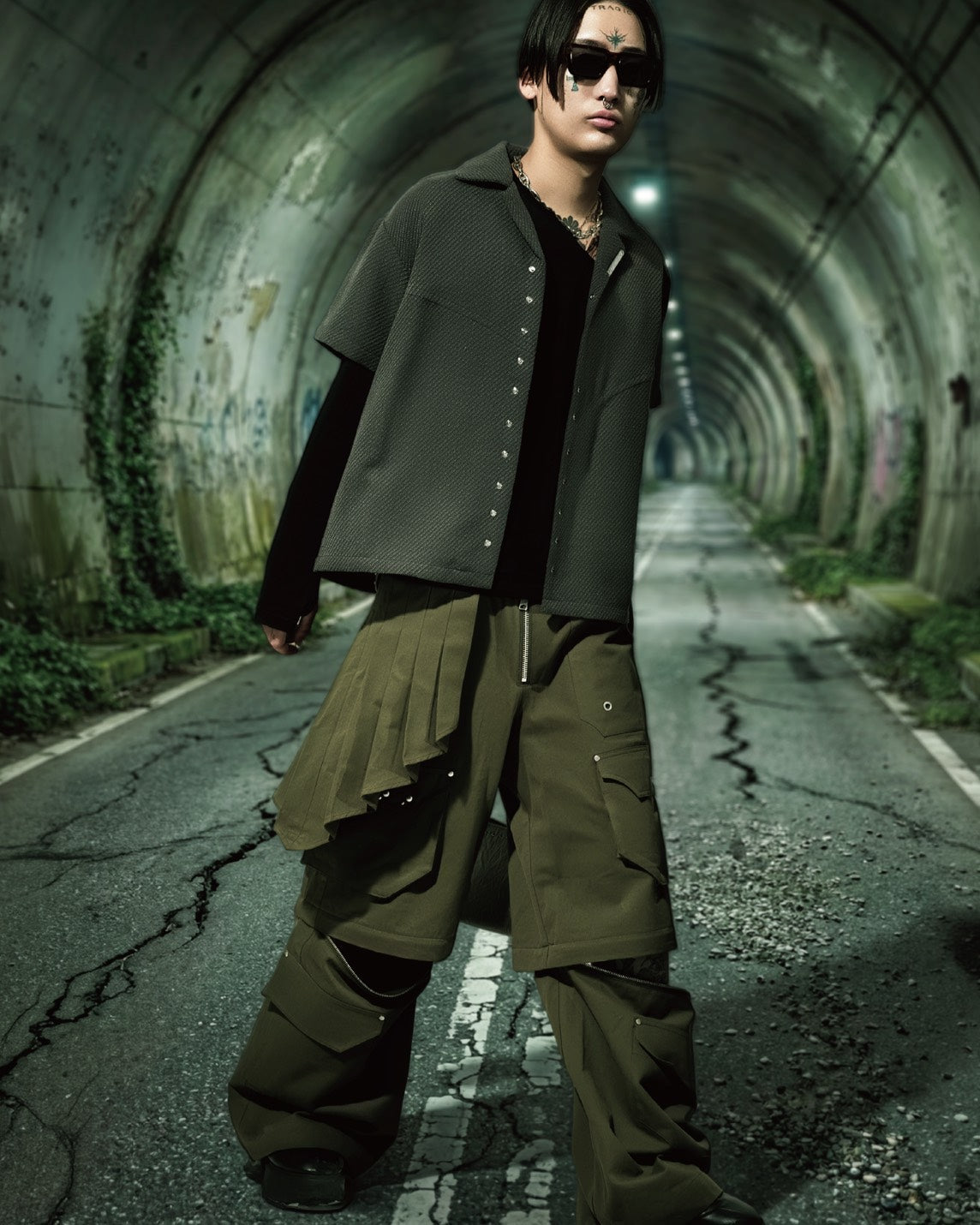 Asym Neckline Top(Black)