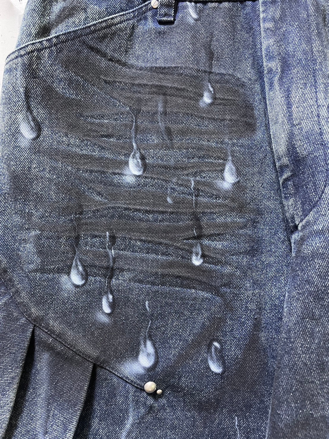 〈VI E DIT × Kenshiro〉Crushed Bleach Denim Pants