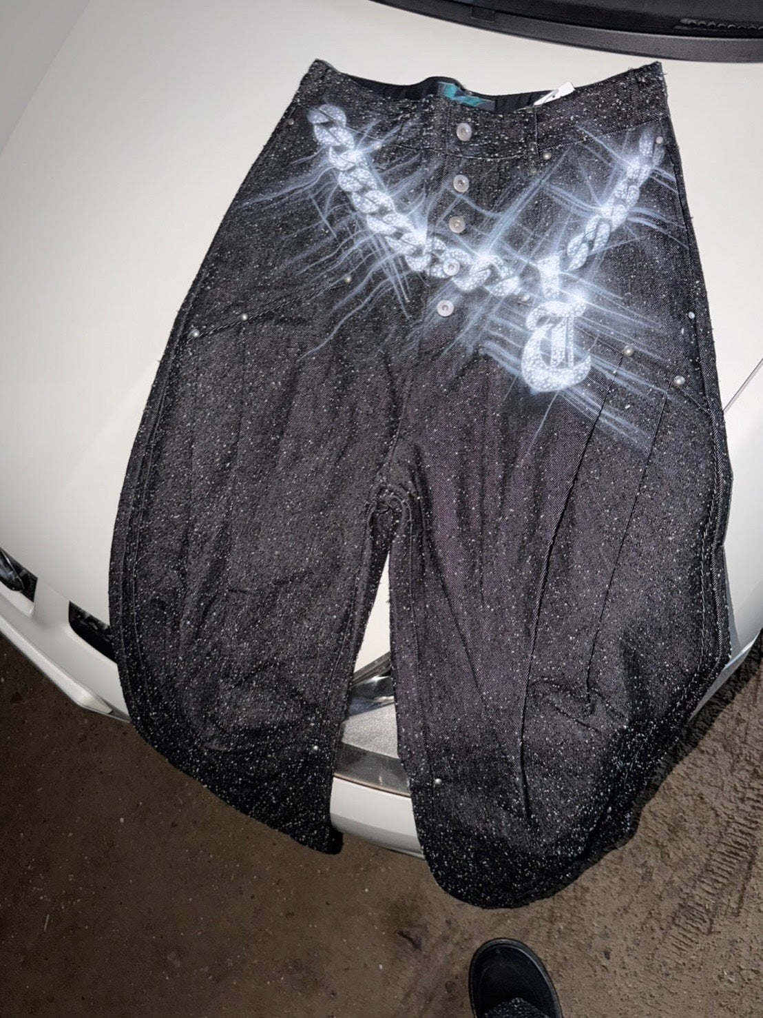 〈VI E DIT × Kenshiro〉Drift Wave Wide Pants
