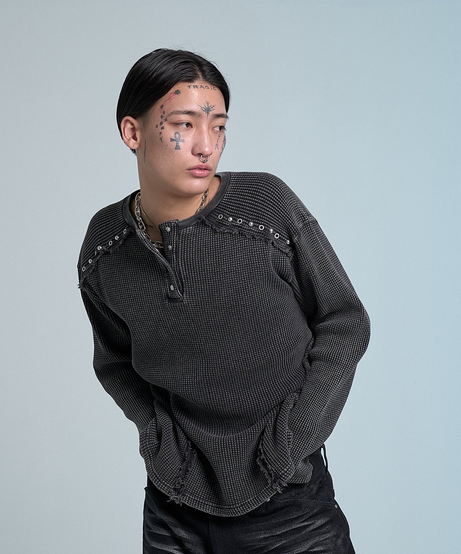 Thermal Multi-Stud Henry Neck(Black)