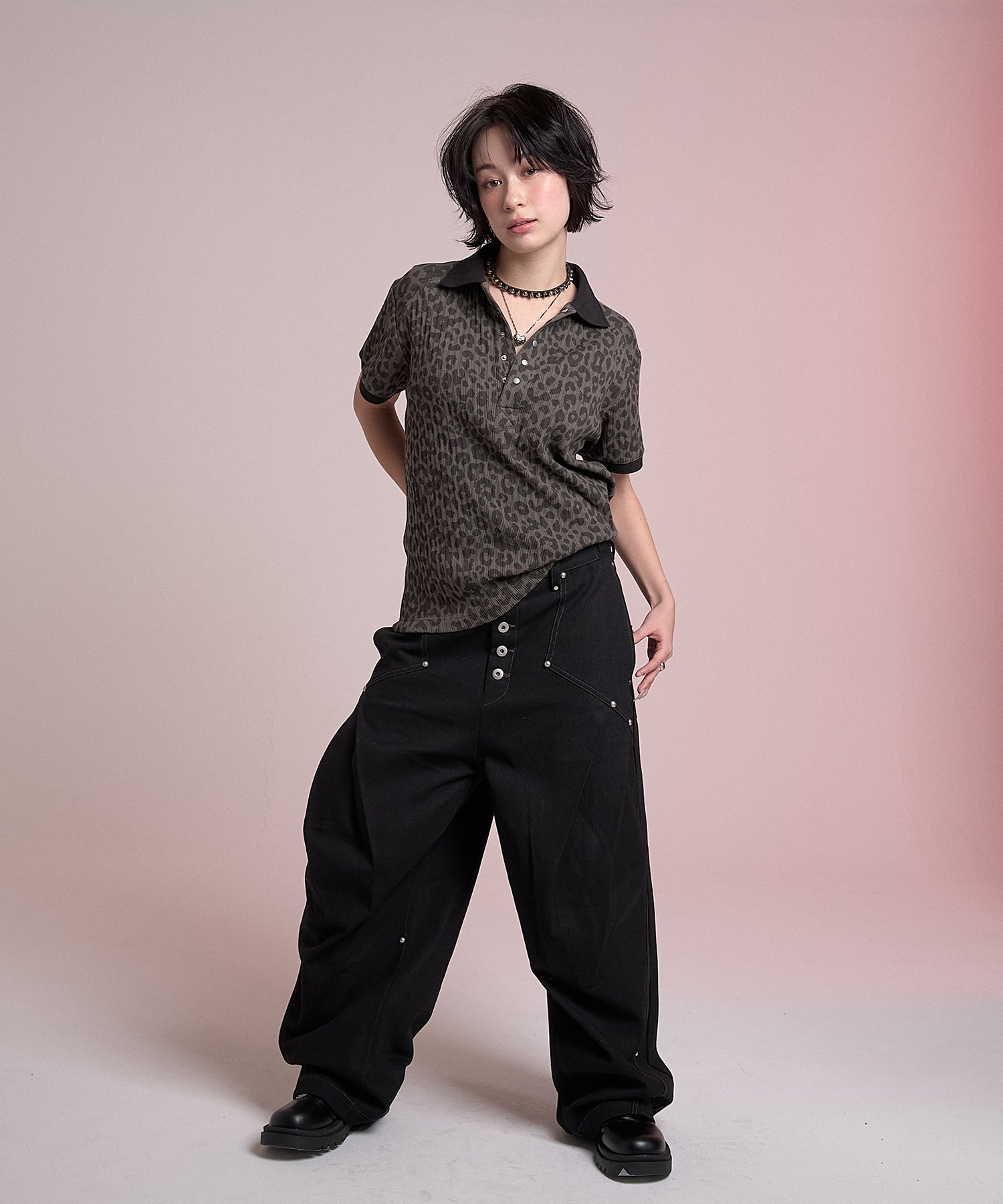 Drift Wave Wide Pants(Black)