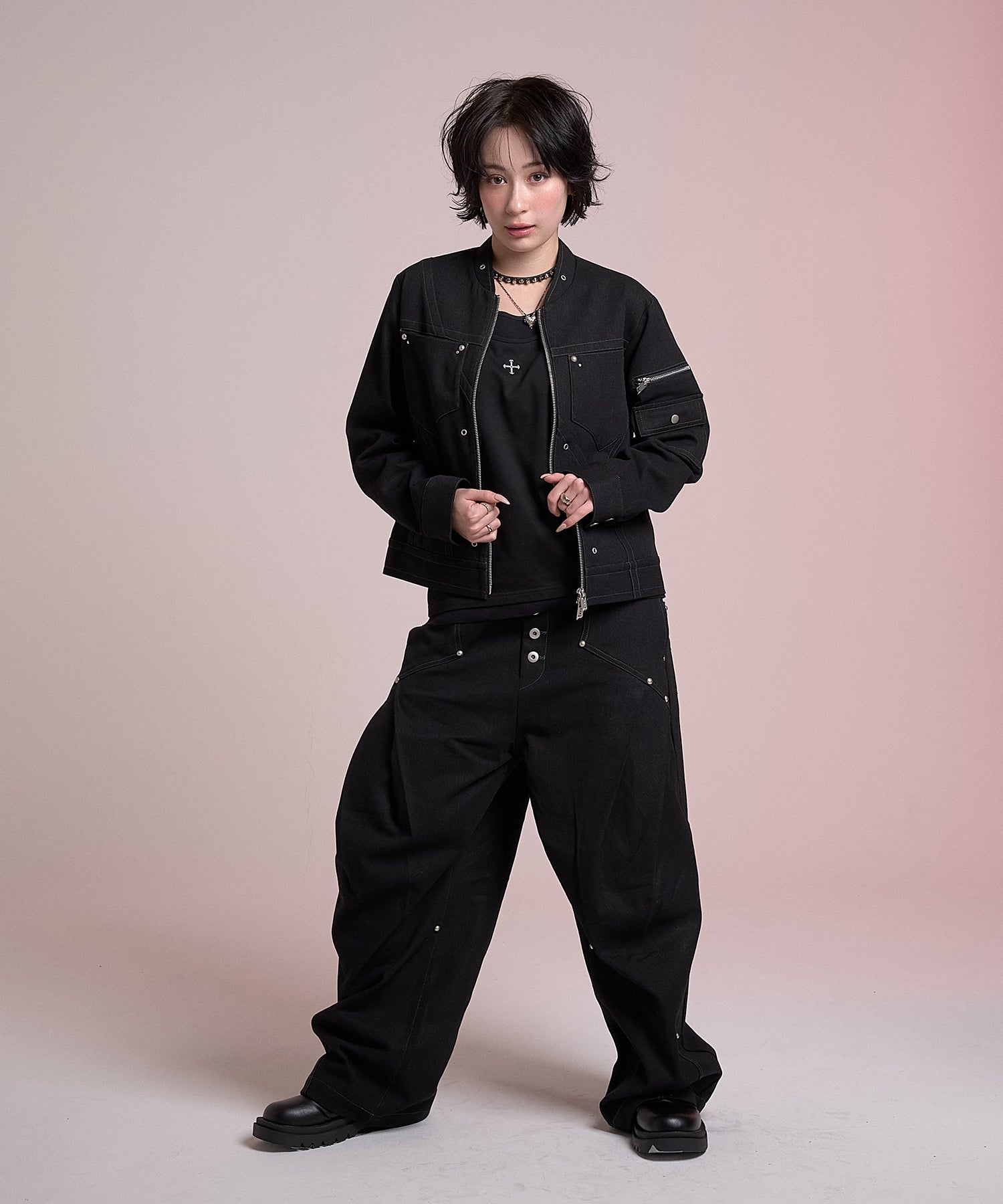Fragment Panel Short Blouson(Black)