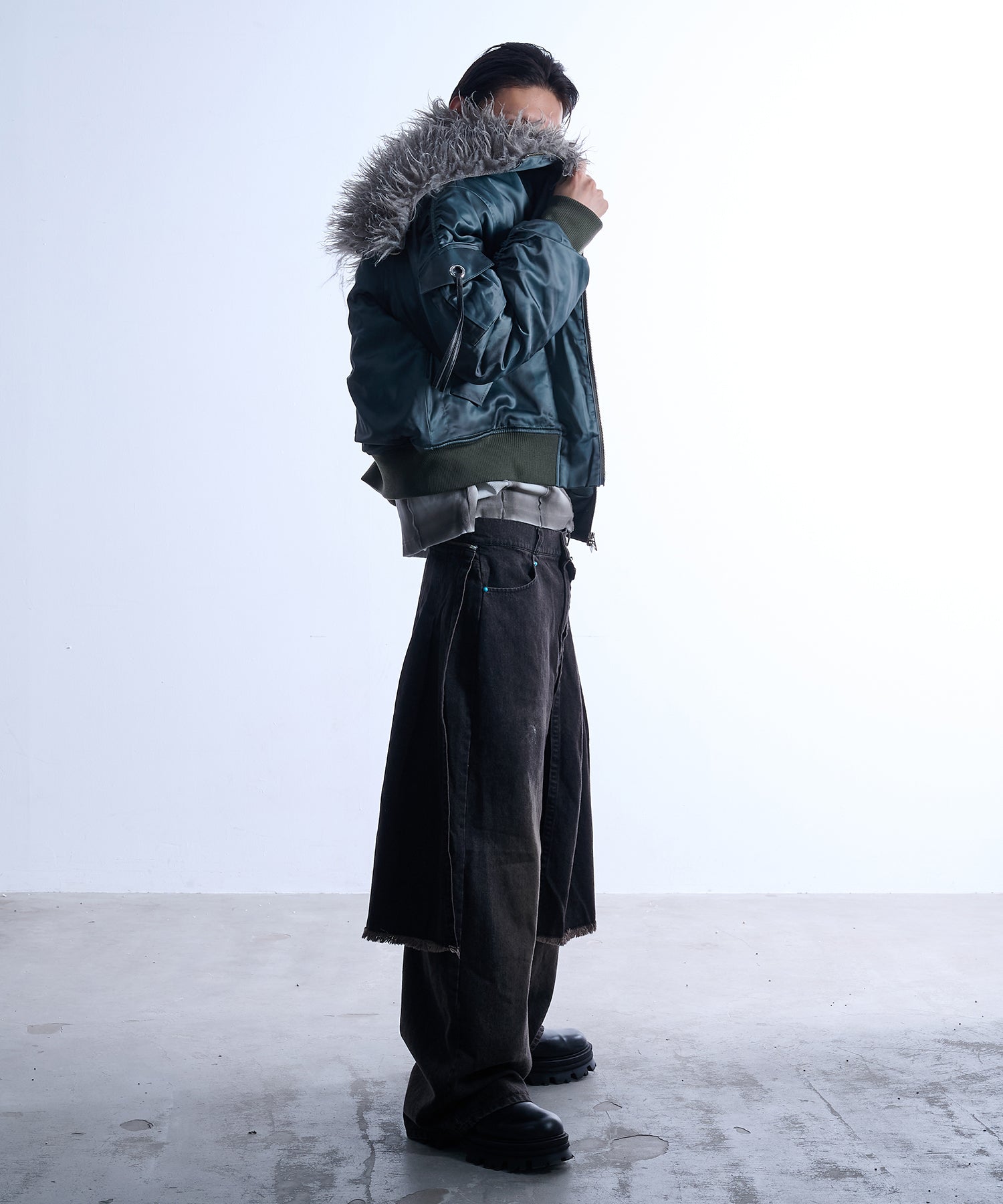 2-Way Skirt Denim (Brown)