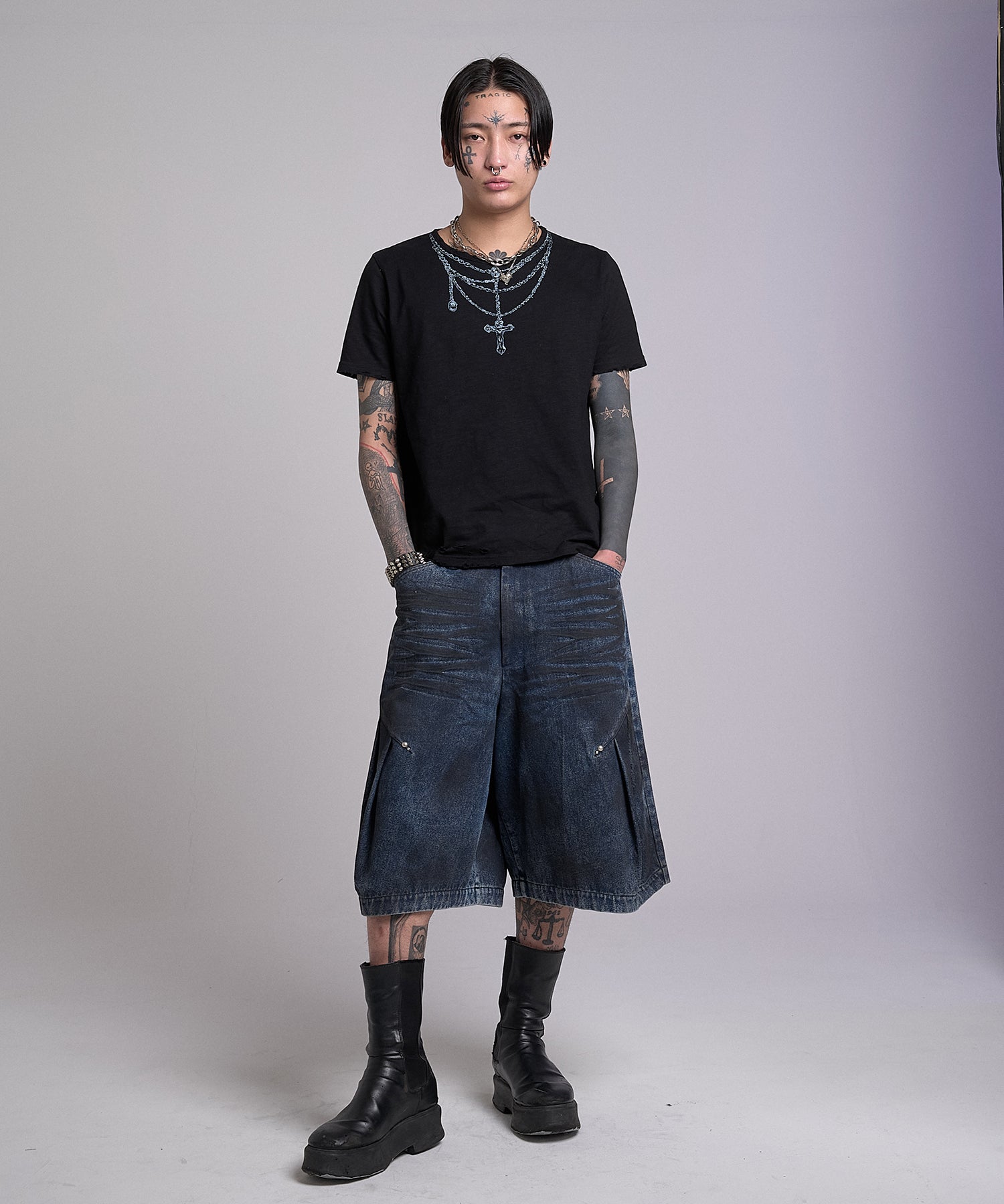 渐变 Bleach Melt Logo 长袖 T 恤 (蓝色) 