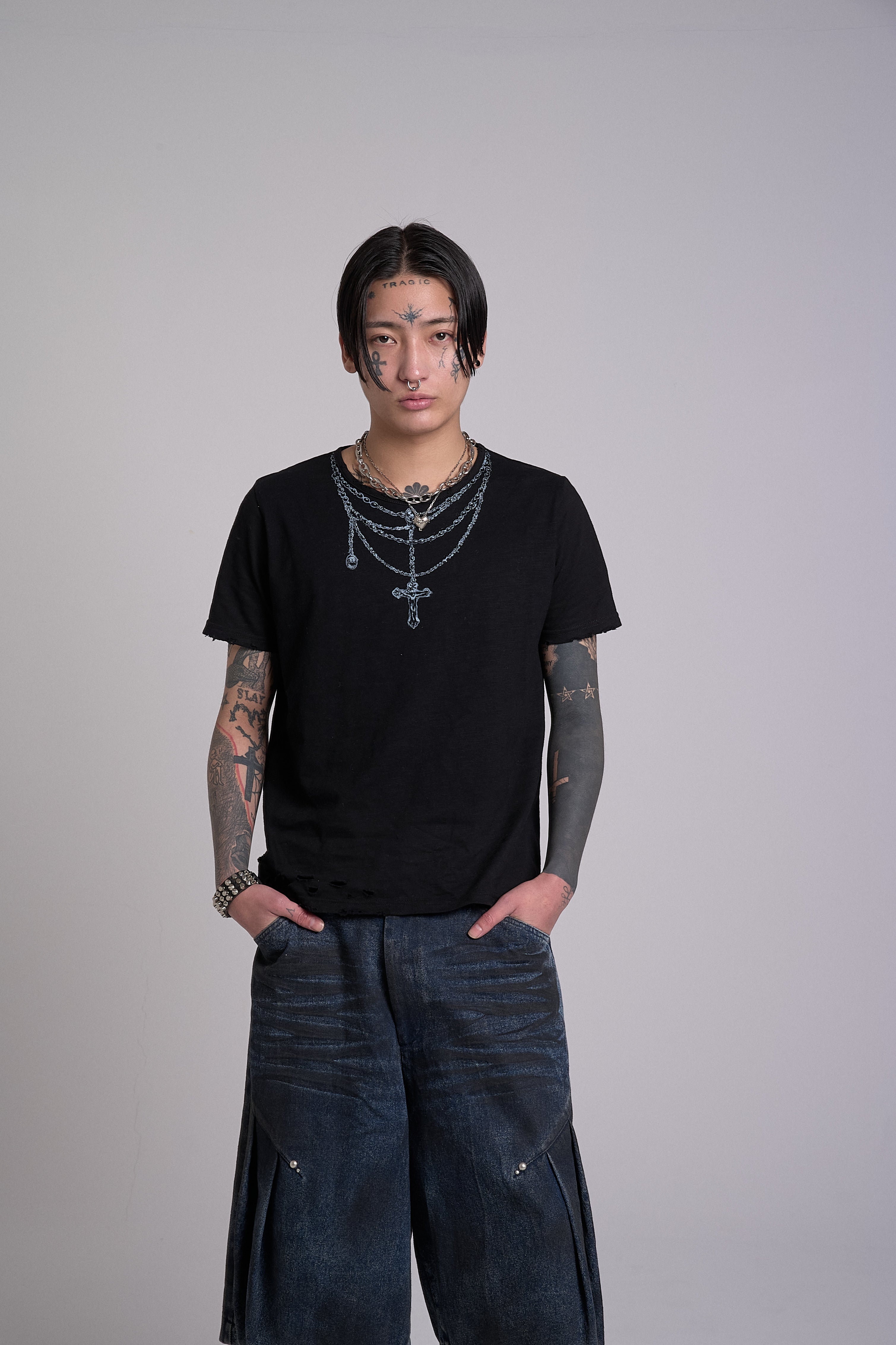 渐变 Bleach Melt Logo 长袖 T 恤 (蓝色) 