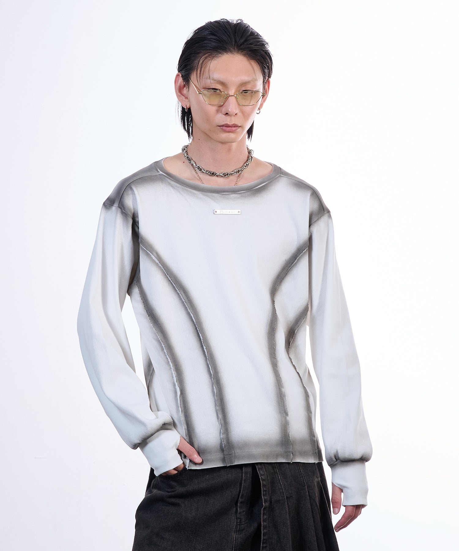 Urban Grunge Long Sleeve T-Shirts（White）