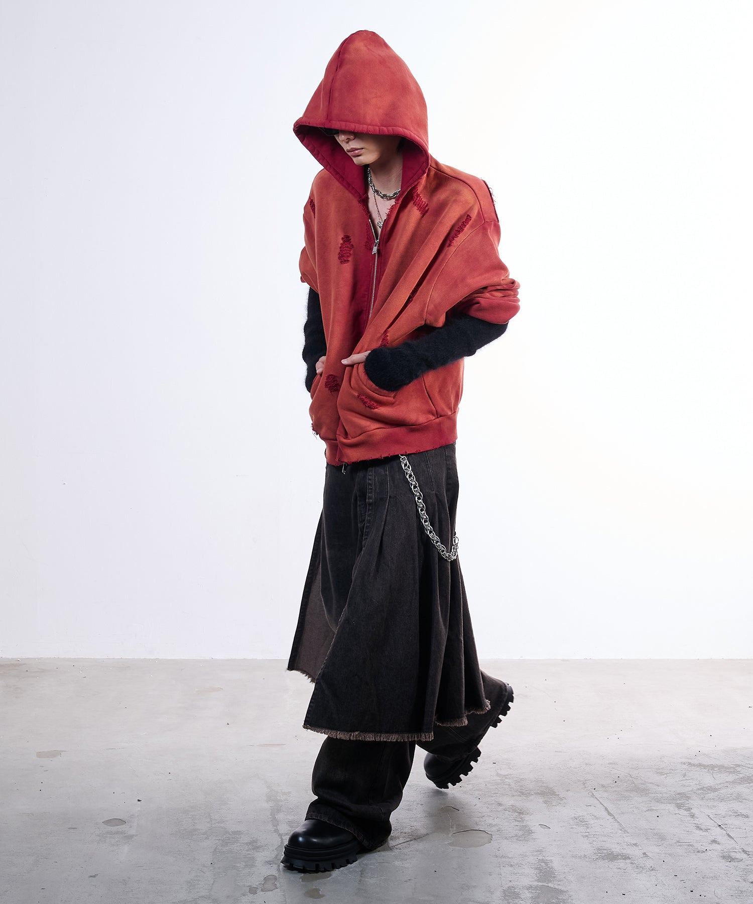 2-Way Skirt Denim (Brown)