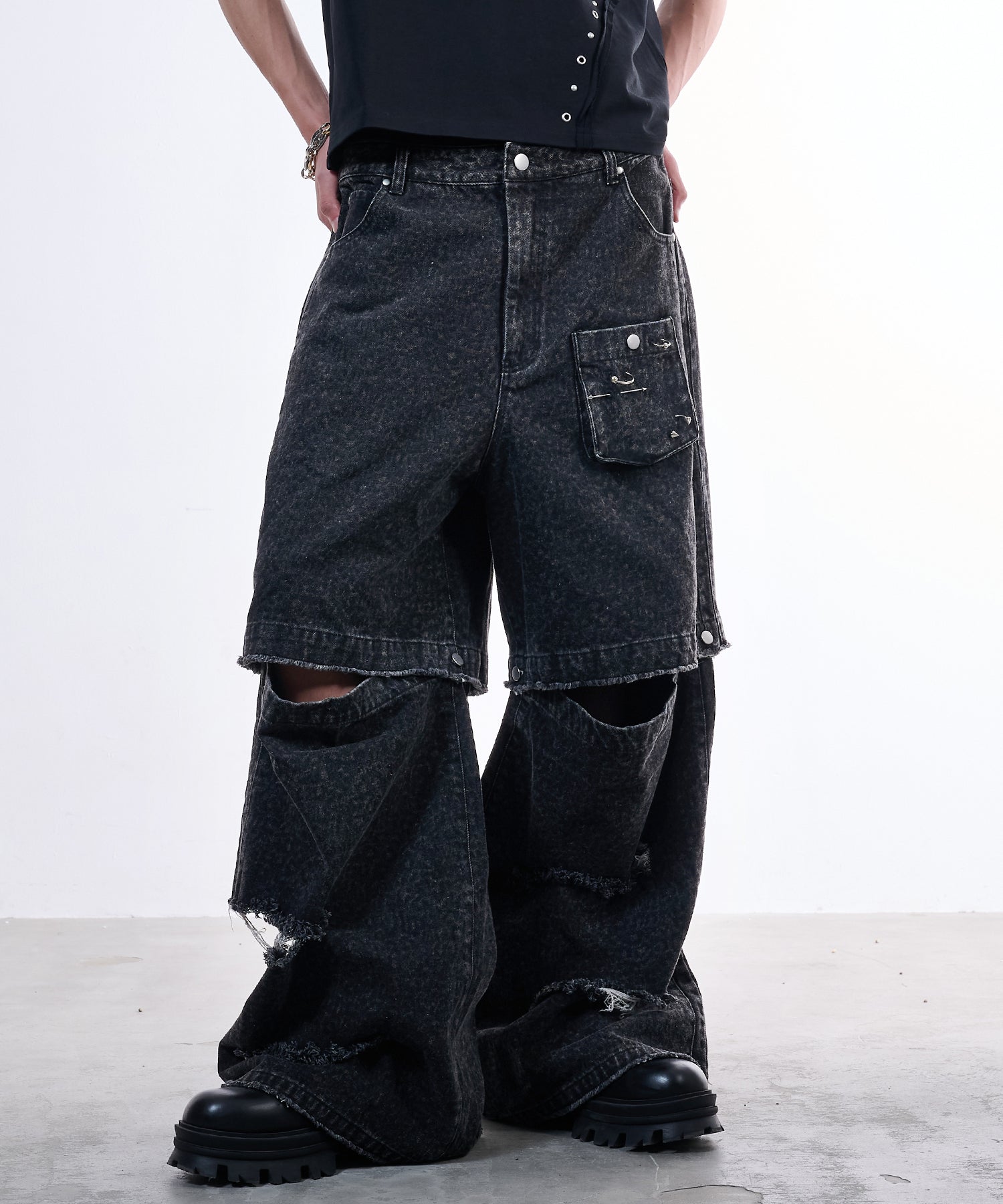 Urban Grunge 2way Leopard Denim (Brown)